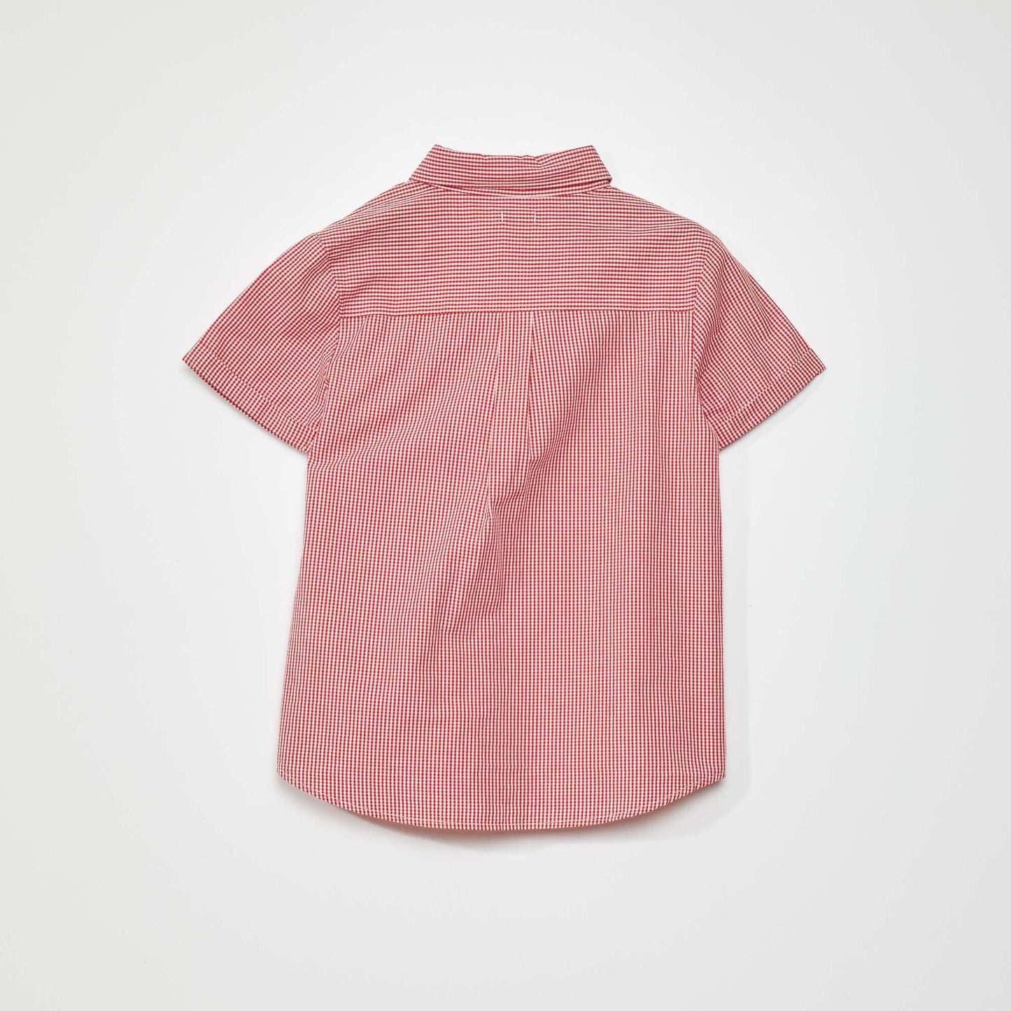 Chemise à manches courtes imprimé 'vichy' Rouge/blanc