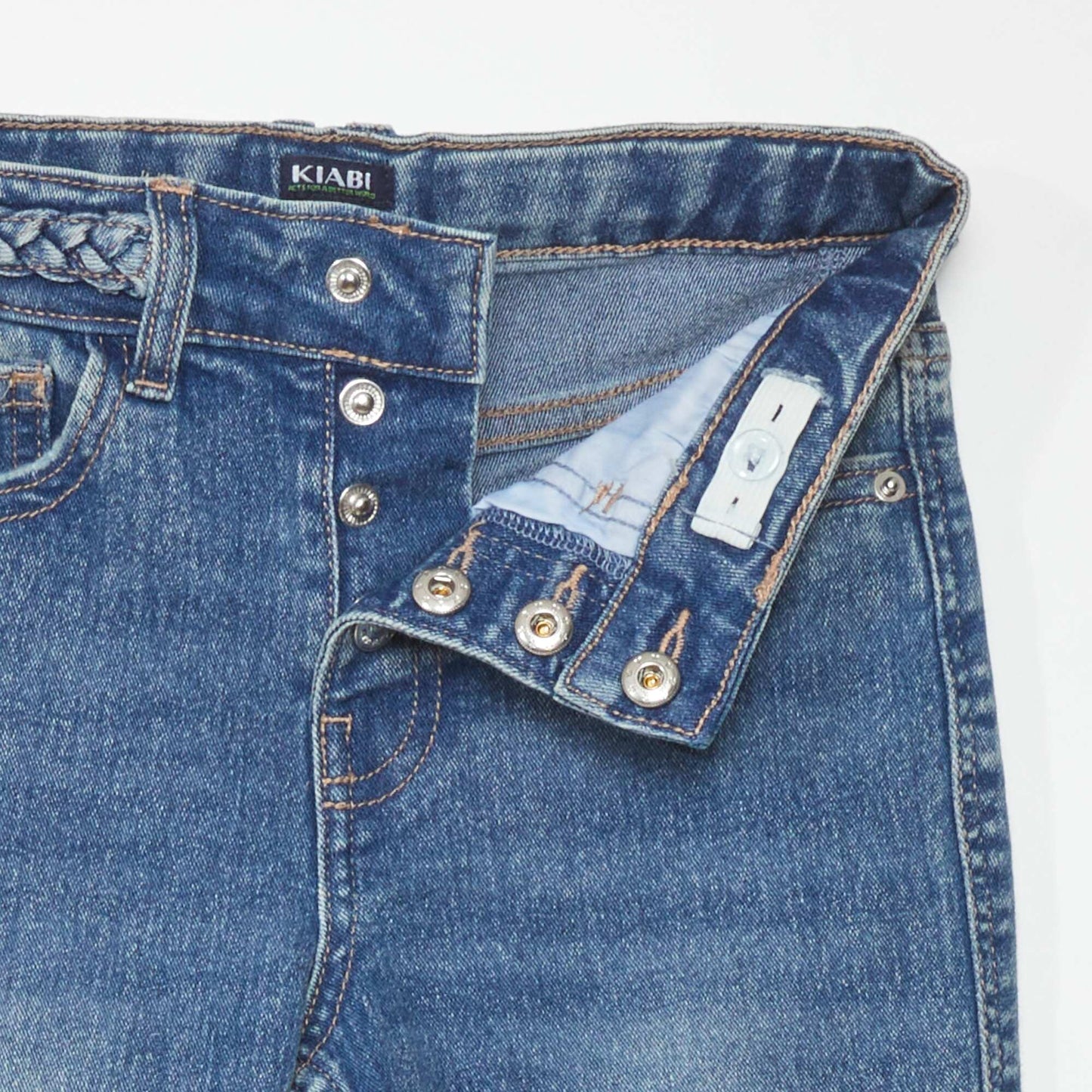 Pantalon flare avec ceinture stressée Bleu