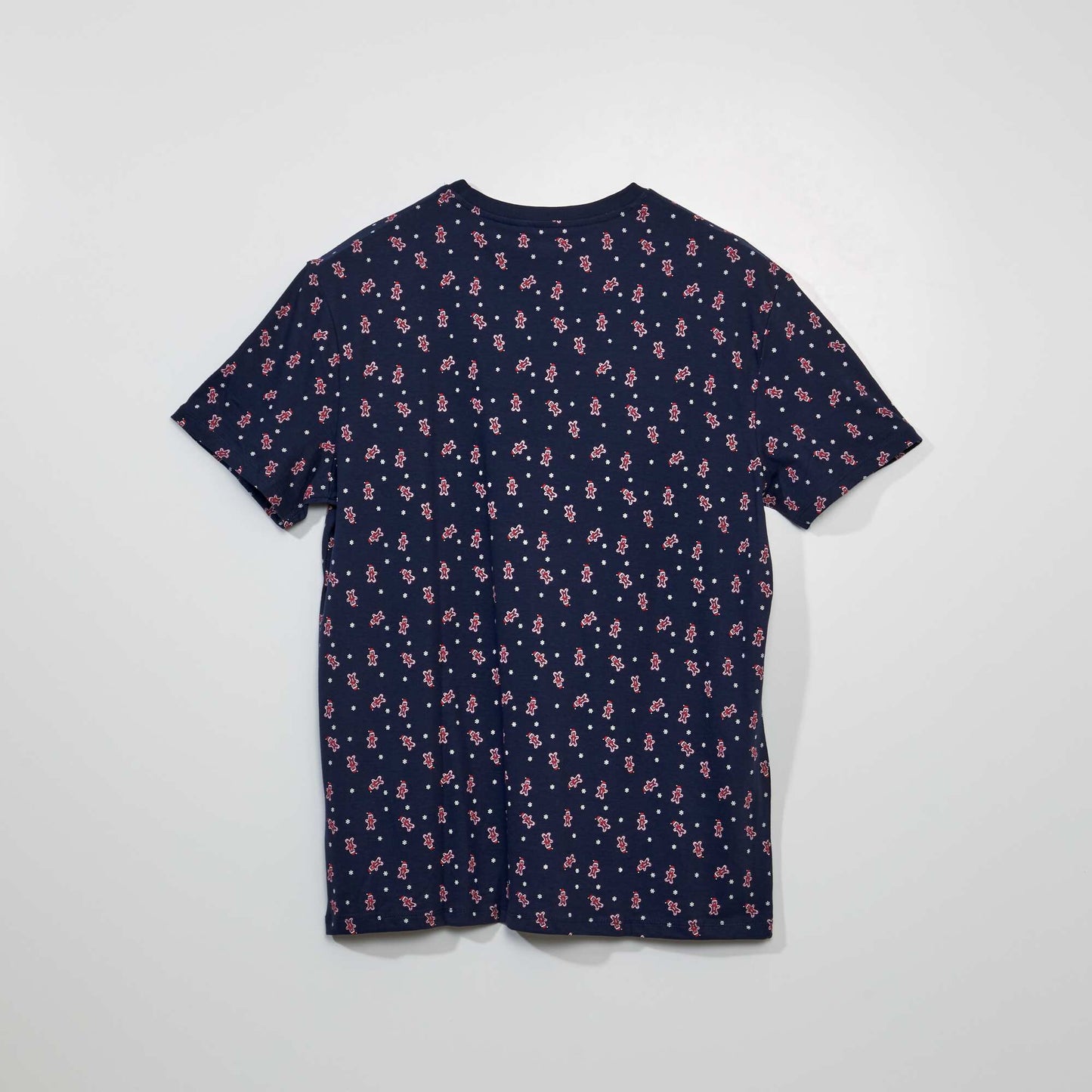 Tee-shirt manches courtes imprimé 'Noël' Bleu imprimé