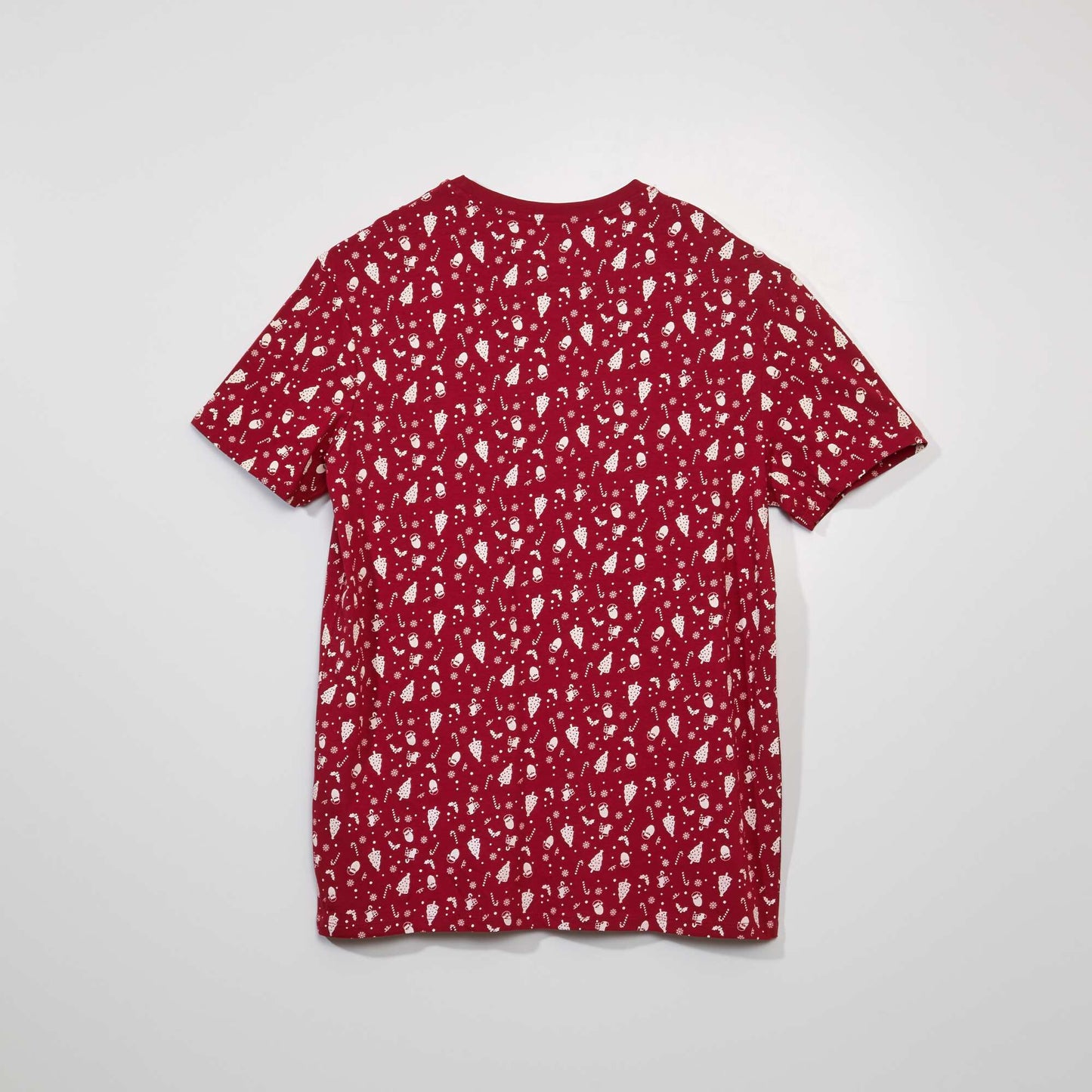 Tee-shirt manches courtes imprimé 'Noël' Rouge imprimé