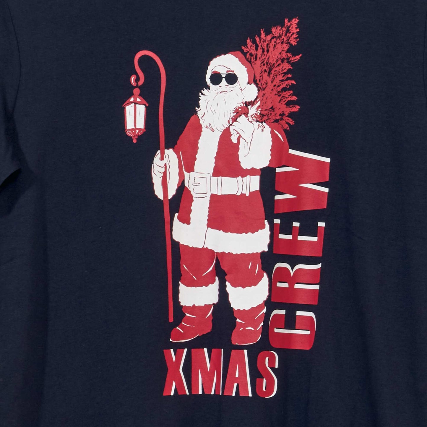 Tee-shirt manches courtes imprimé 'Noël' Bleu Père Noël
