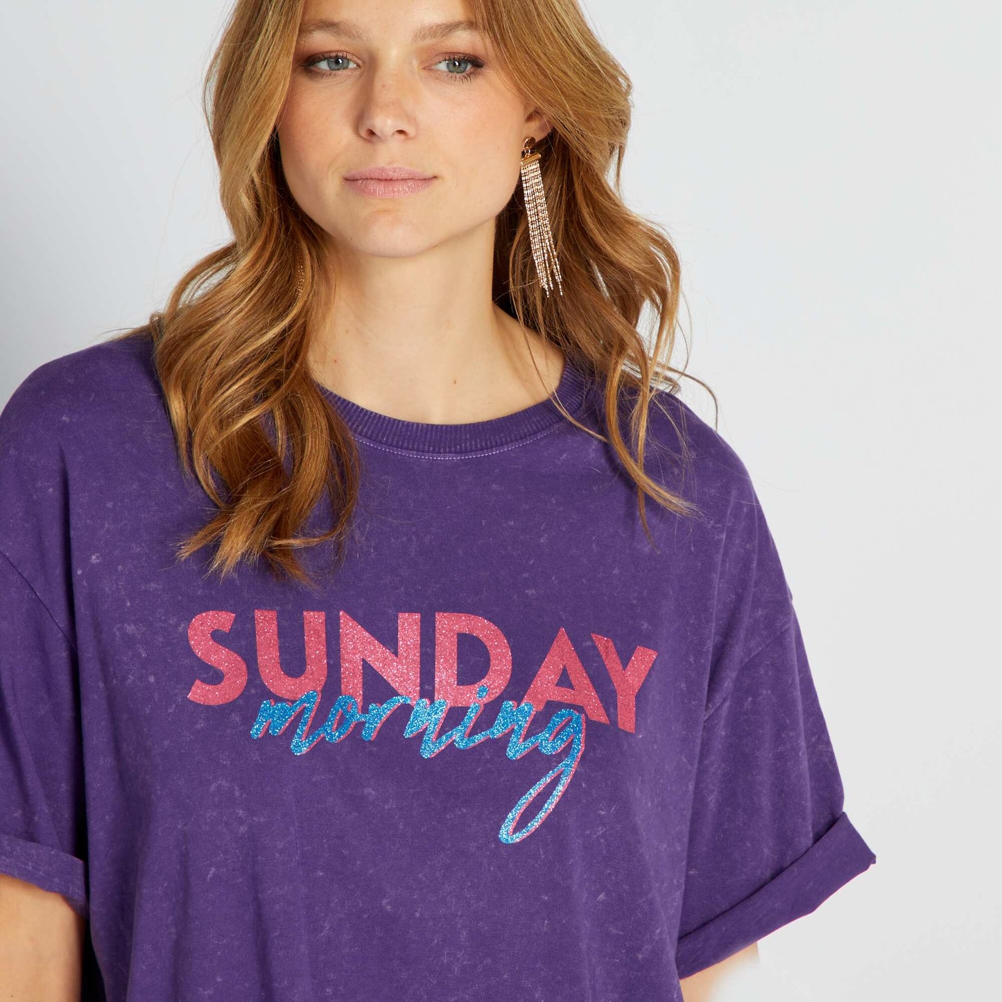 T-shirt en jersey avec imprimé Violet