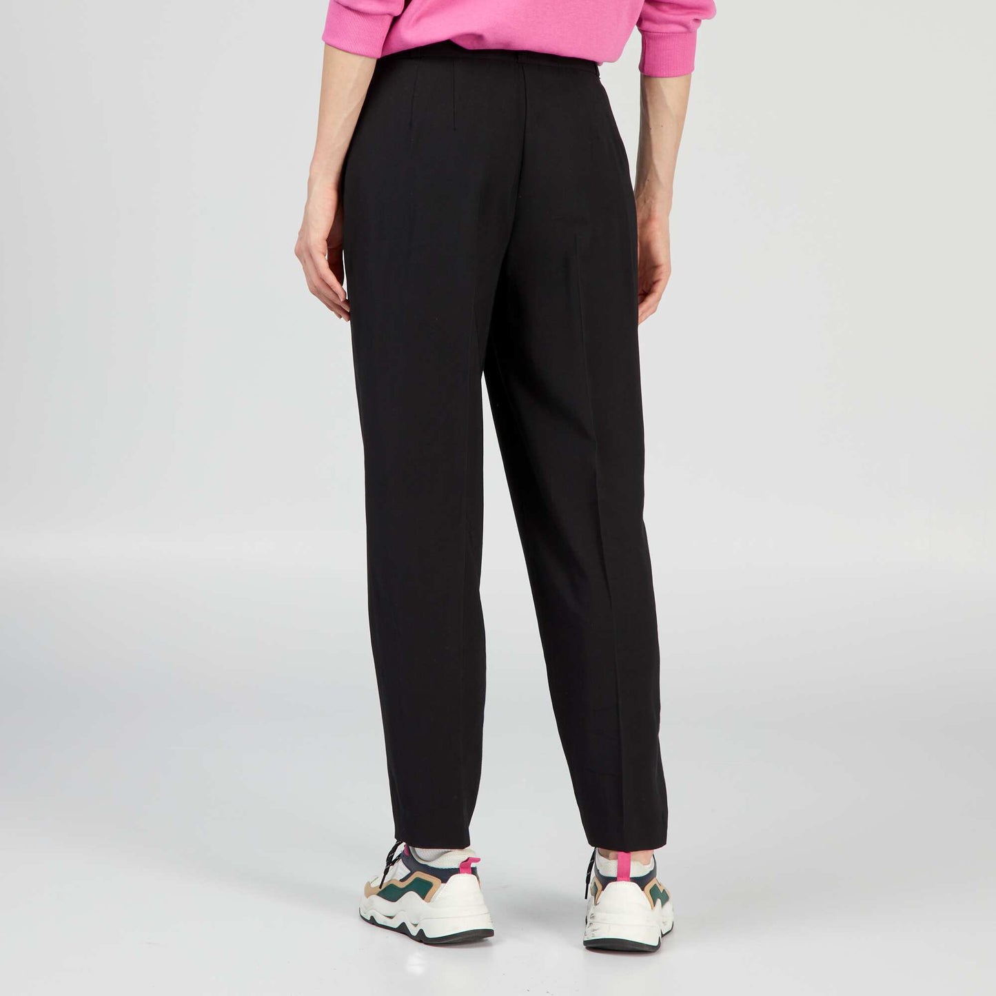 Pantalon regular en twill Noir