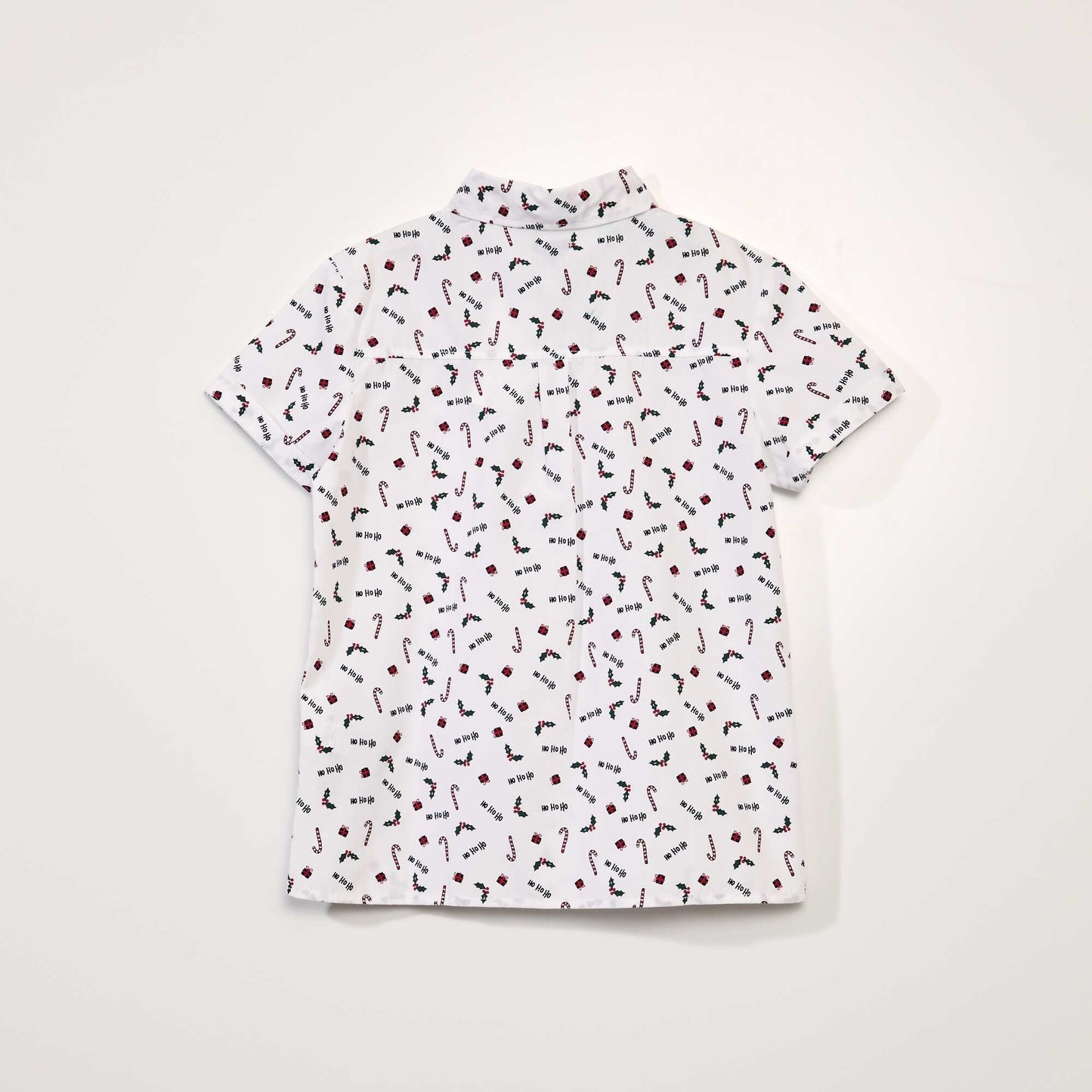 Chemise 'Noël' à manches courtes Blanc