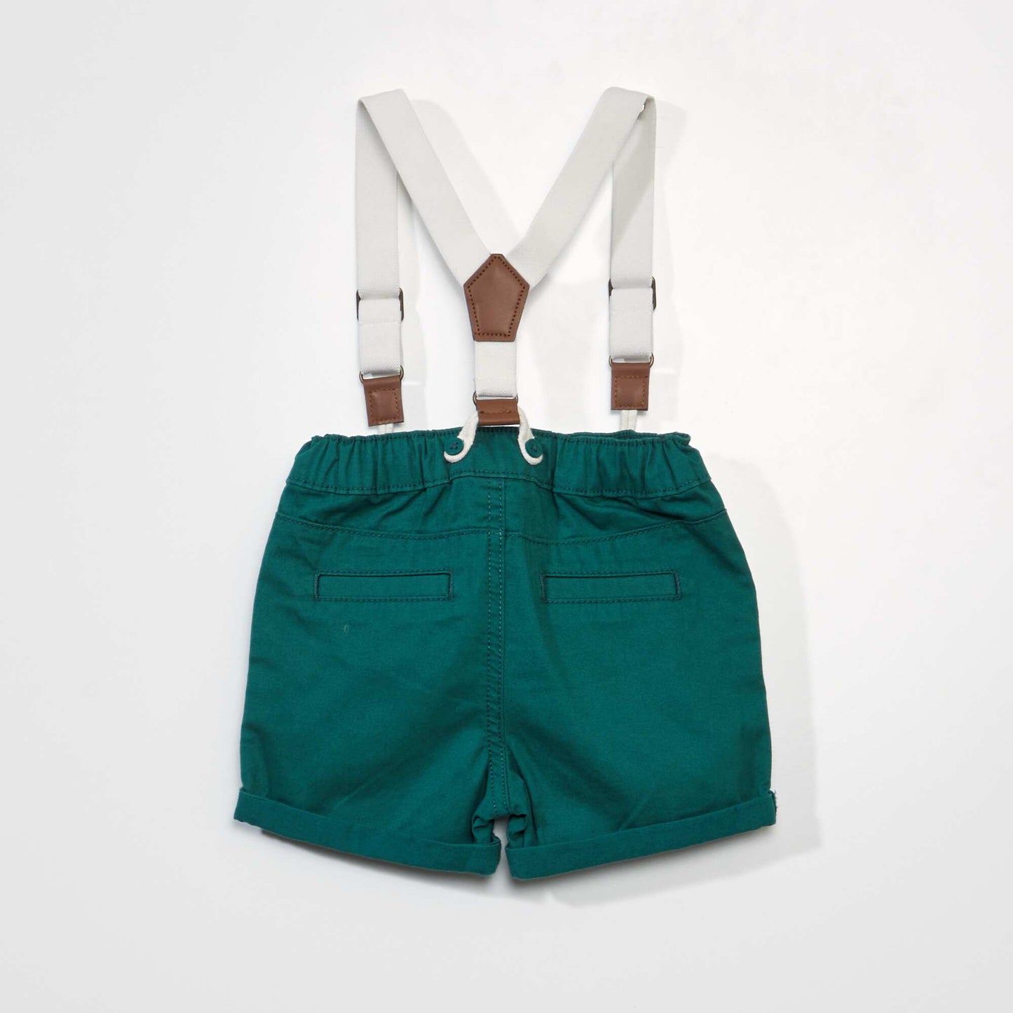 Short en chino avec bretelles amovibles Vert