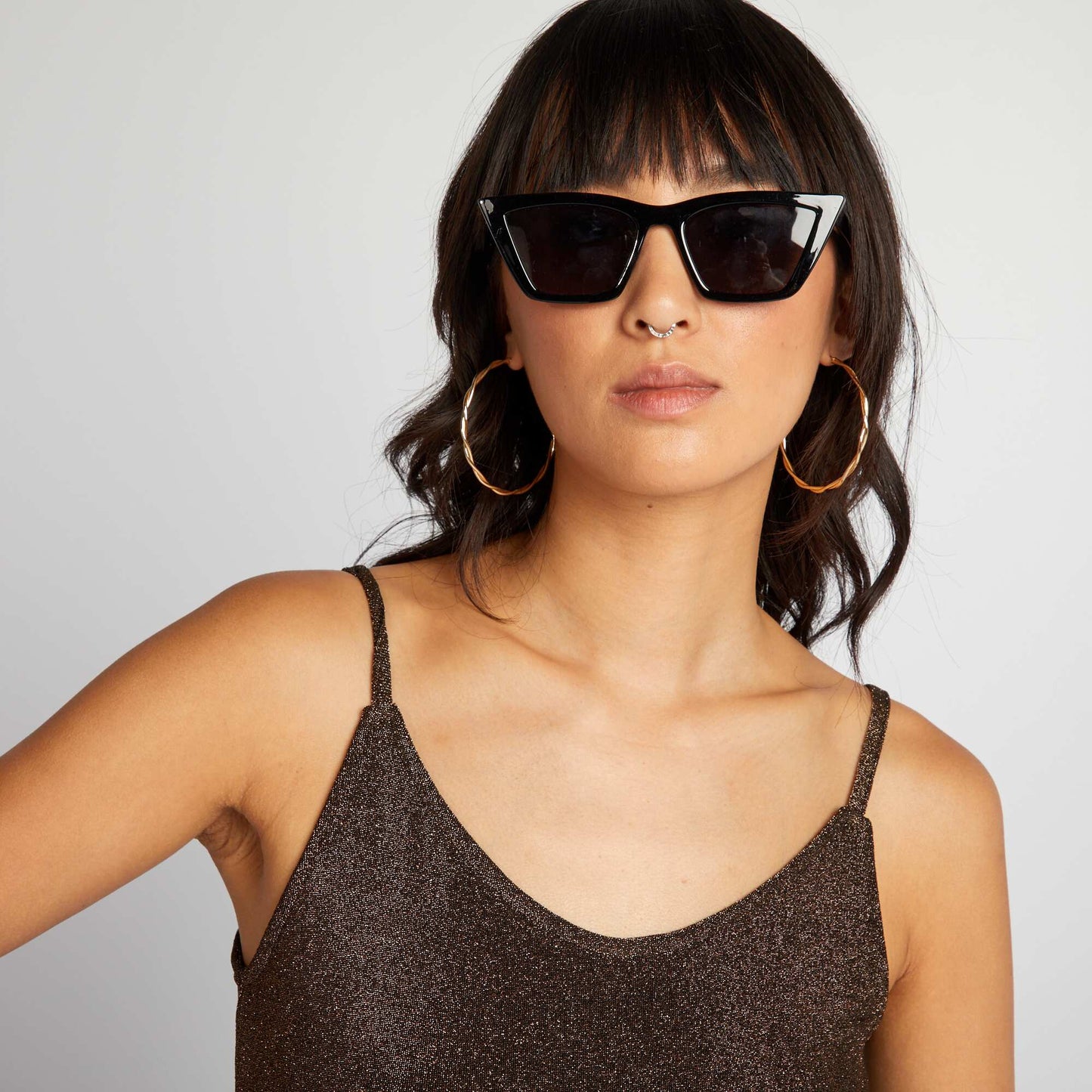 Body pailleté à fines bretelles Doré