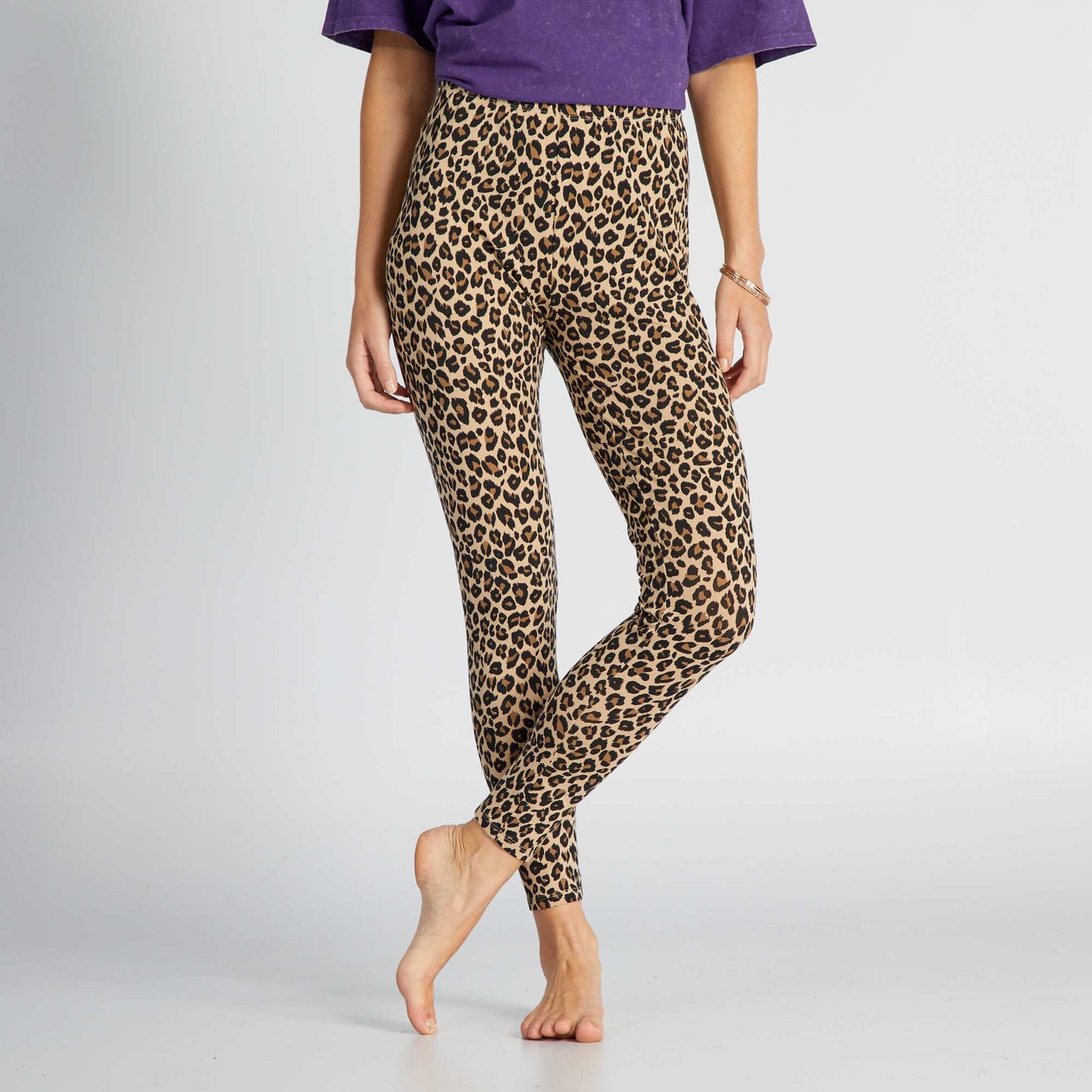 Legging imprimé 'léopard' Beige/marron