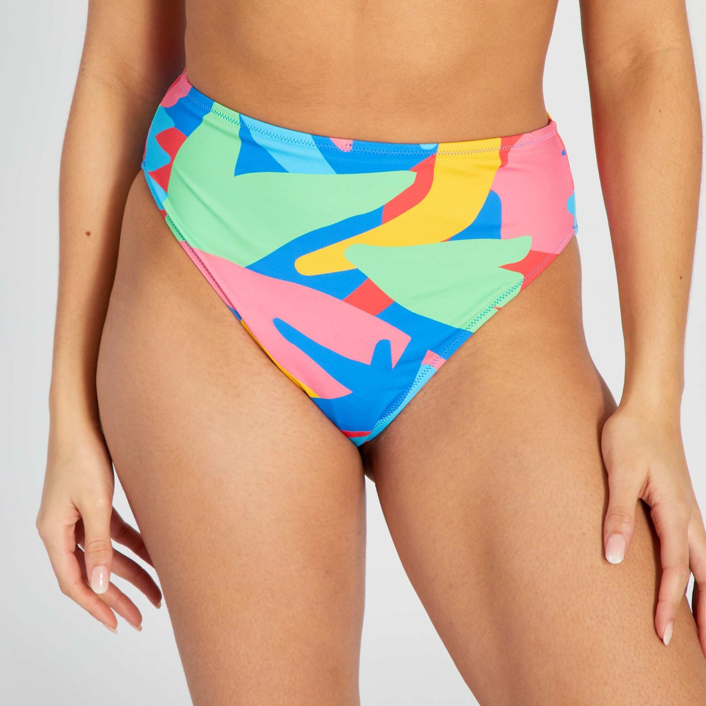 Bas de maillot de bain tanga colorblock Multicolore