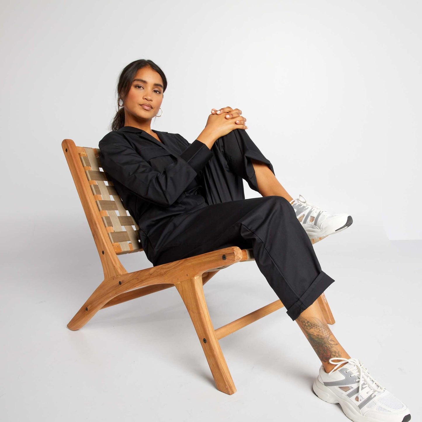 Combinaison avec poches à rabat noir