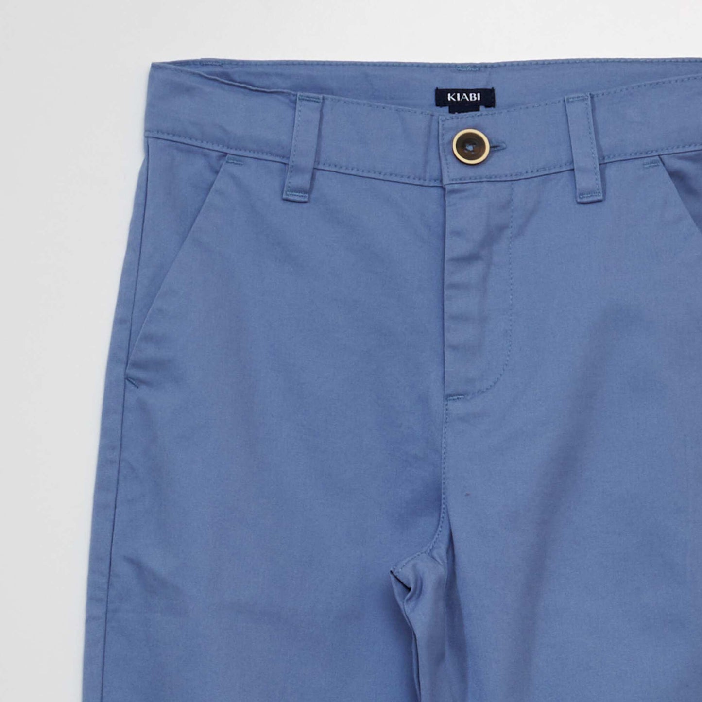 Pantalon chino uni Bleu