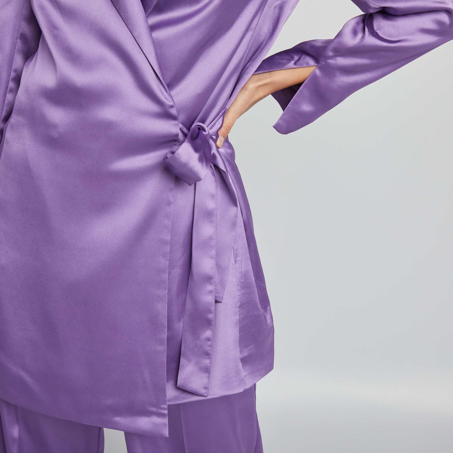 Veste longue en satin VIOLET