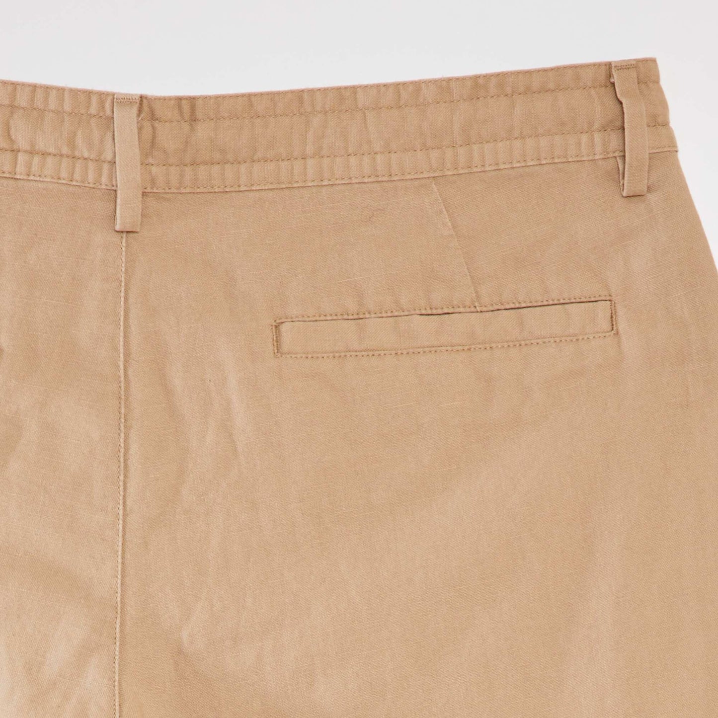 Pantalon chino slim en lin Beige