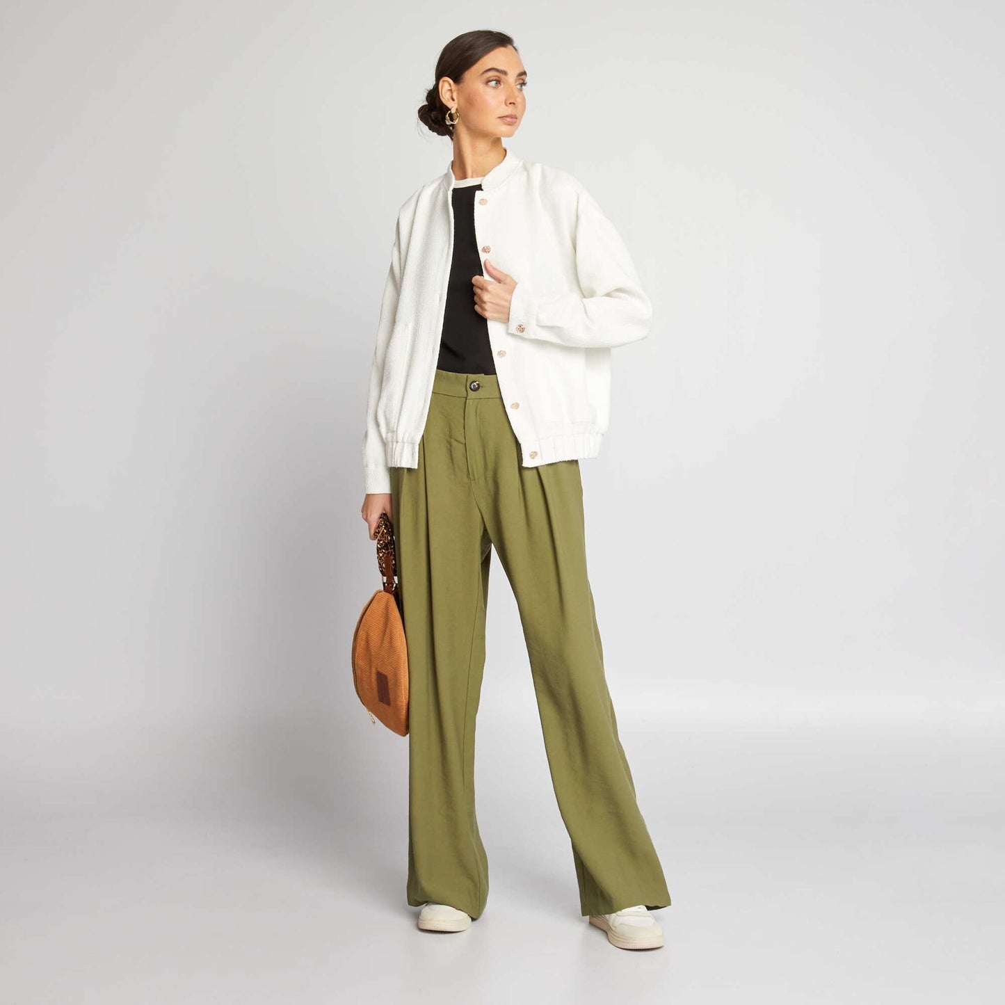 Pantalon large Vert