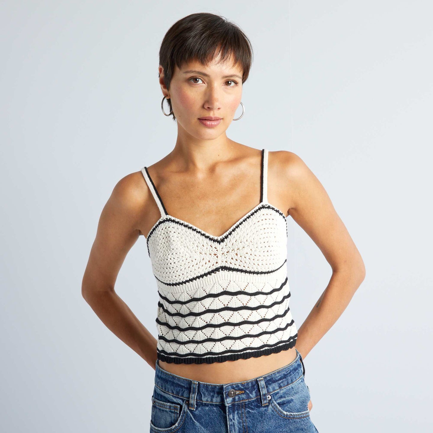 Débardeur en crochet Blanc