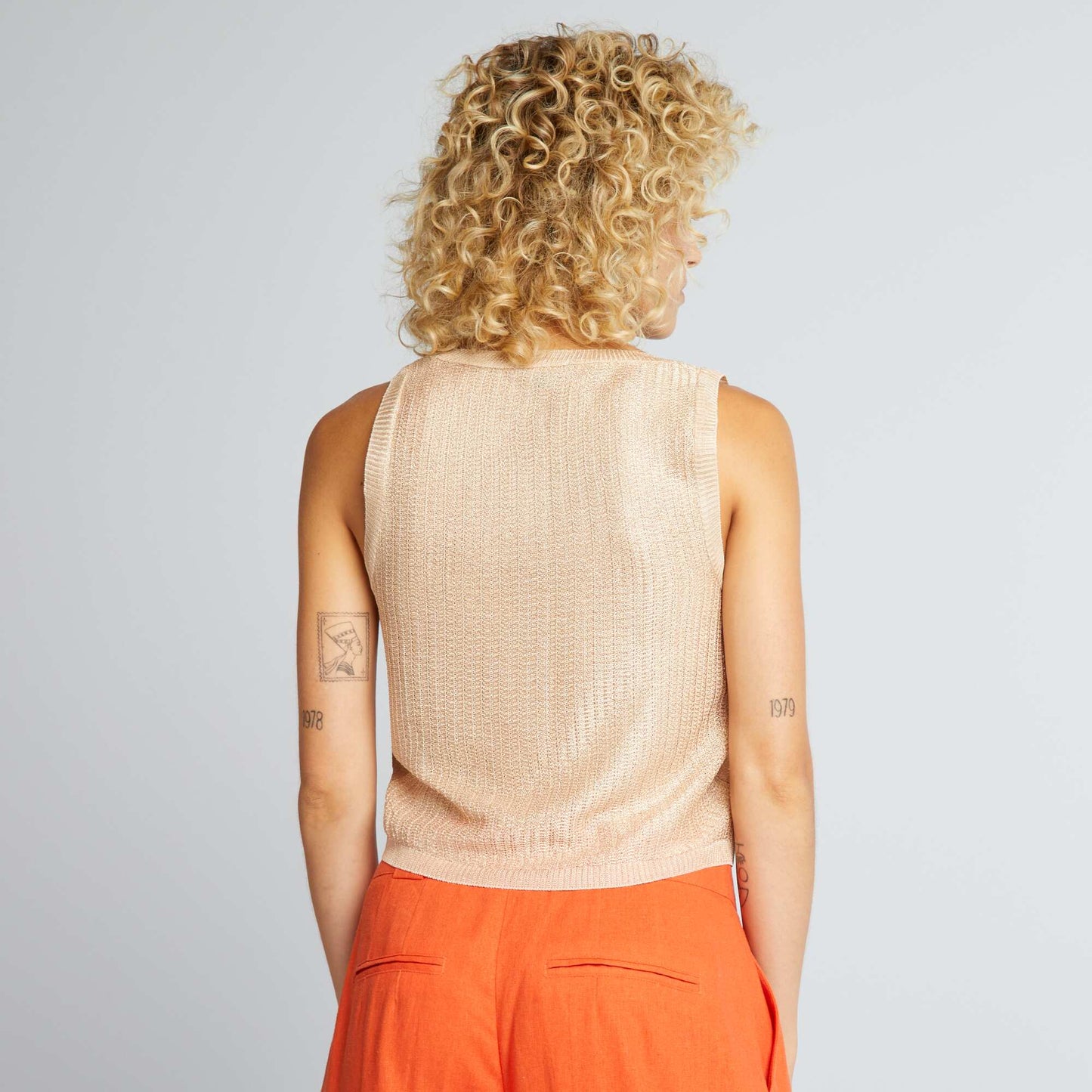 Débardeur en crochet Beige