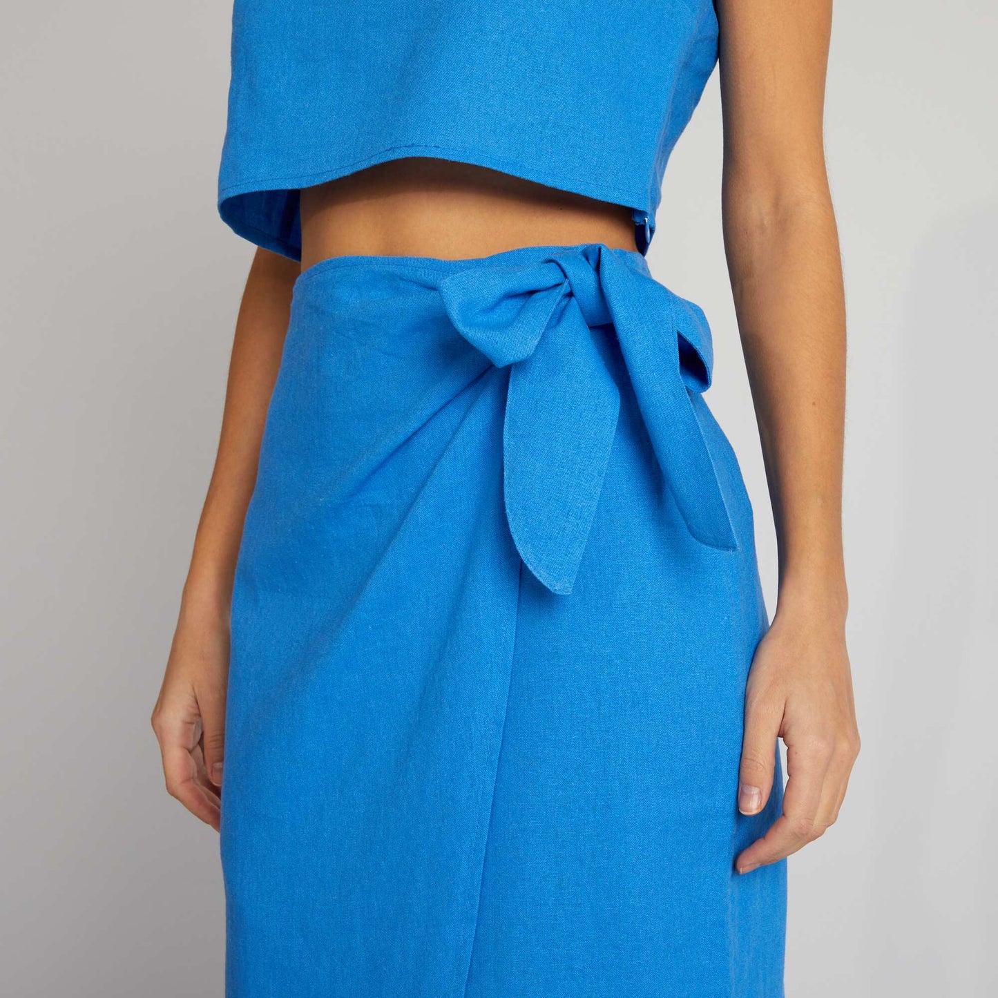 Jupe portefeuille avec noeud Bleu