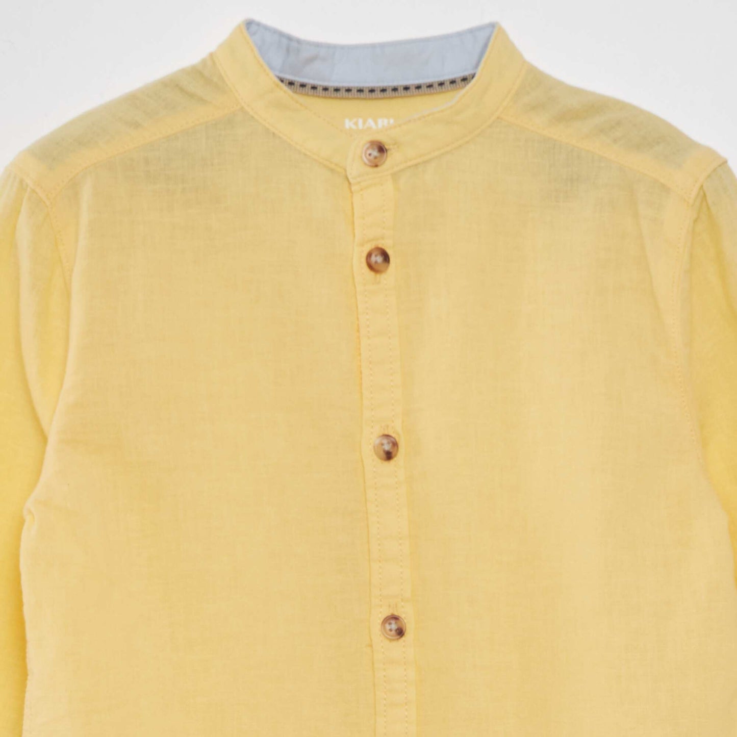 Chemise rayée en lin Jaune