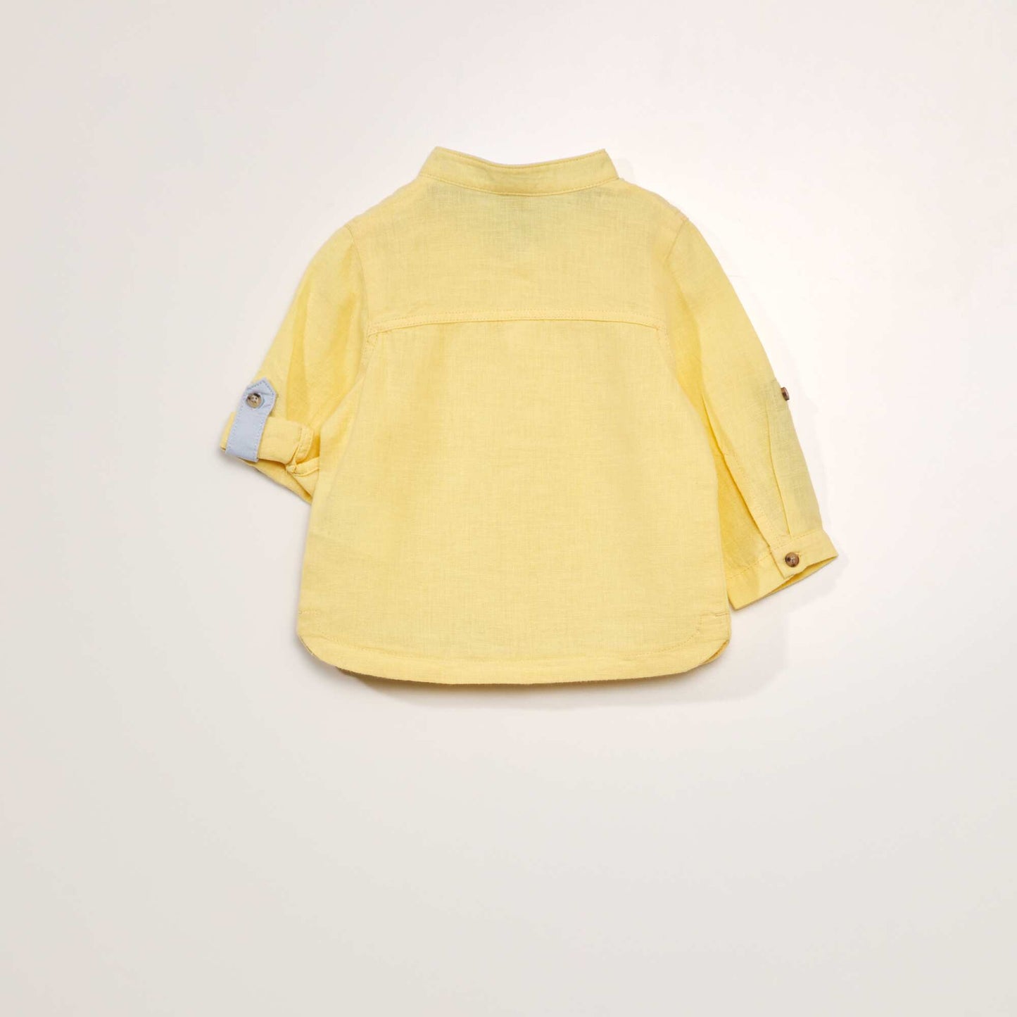 Chemise unie en lin Jaune