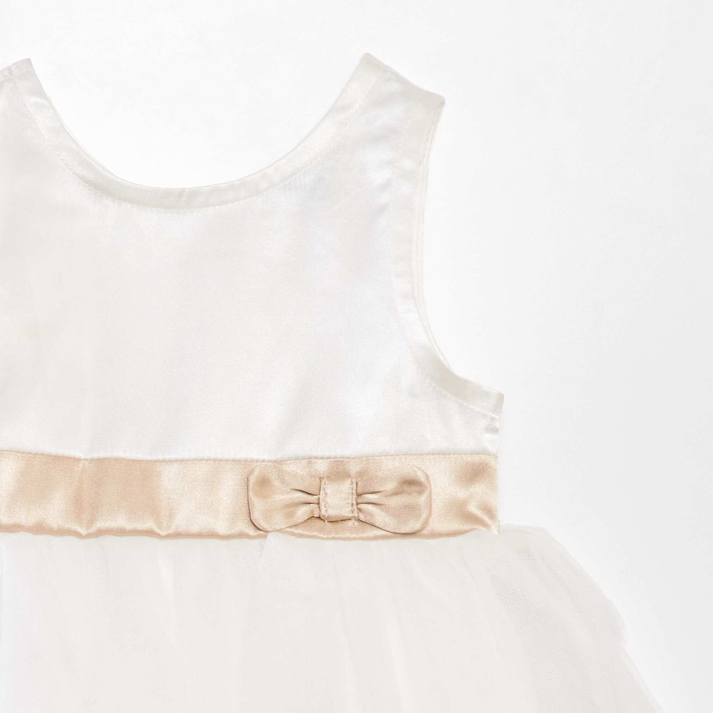 Robe satinée avec jupon en tulle Blanc