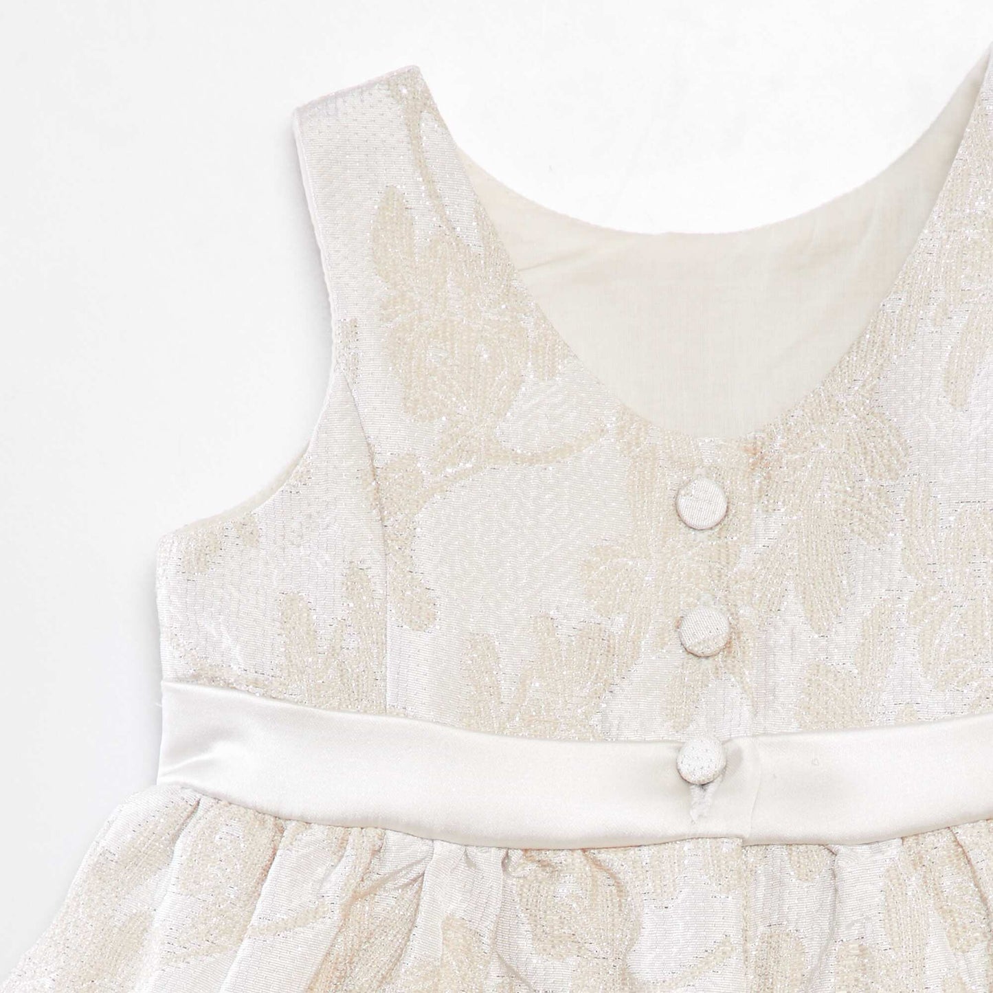 Robe de cérémonie en jacquard Blanc/doré