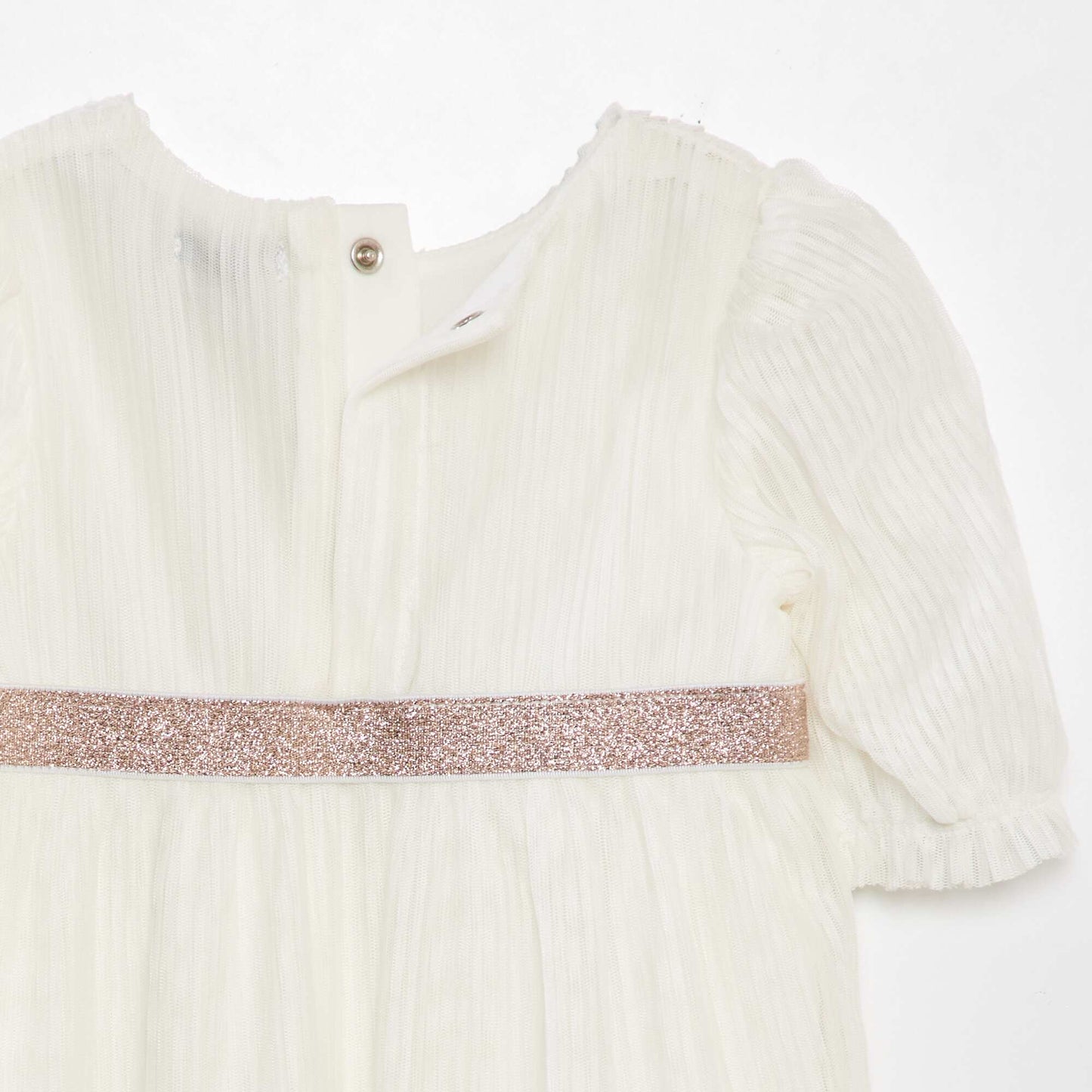 Robe ballon en tulle plissée blanc