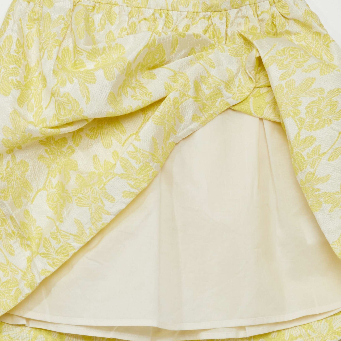 Jupe midi en jacquard pailleté Jaune