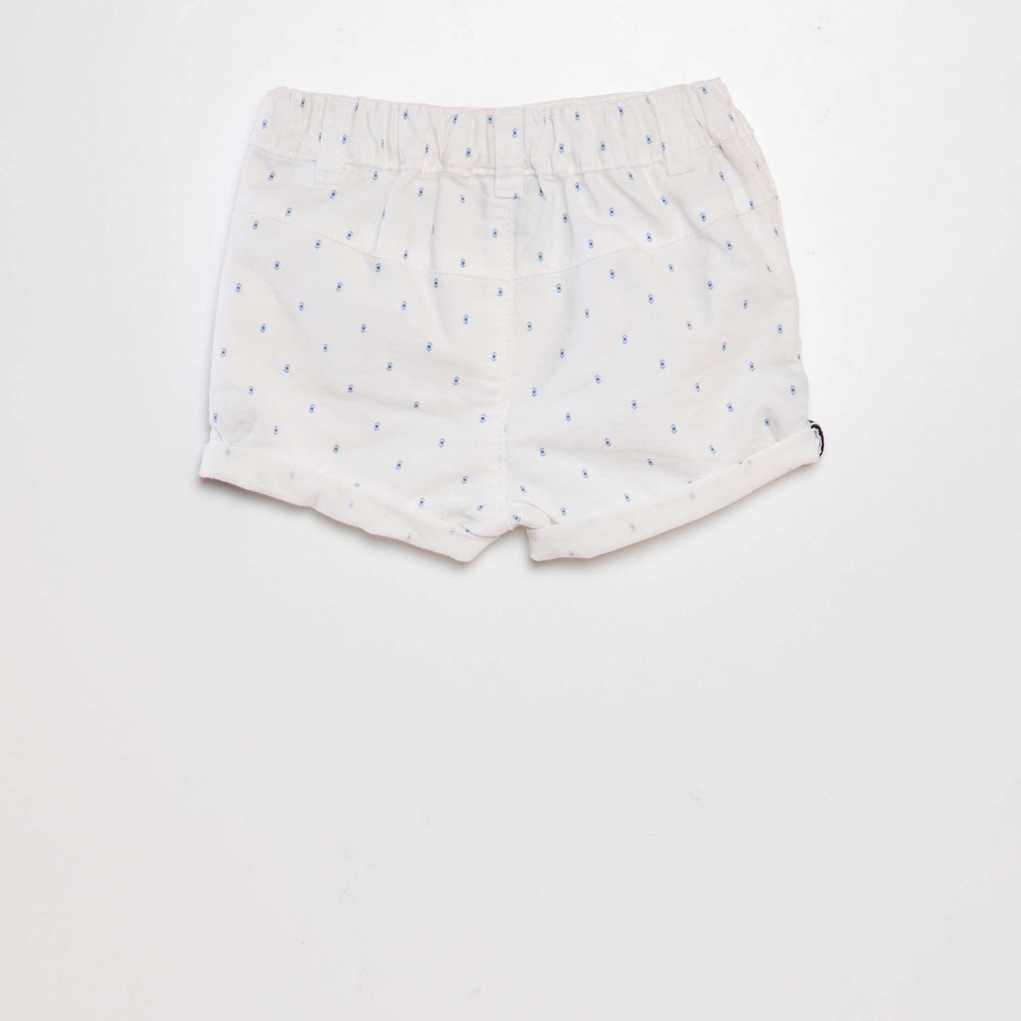 Short en coton taille ajustable Blanc