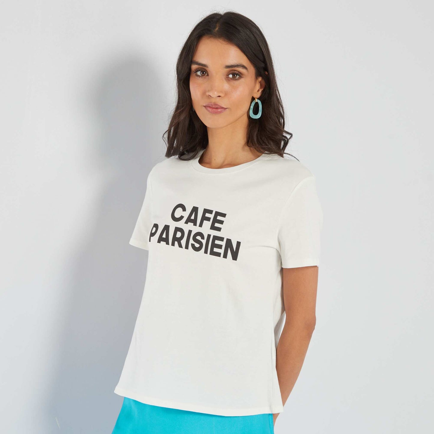 T-shirt en jersey imprimé Blanc
