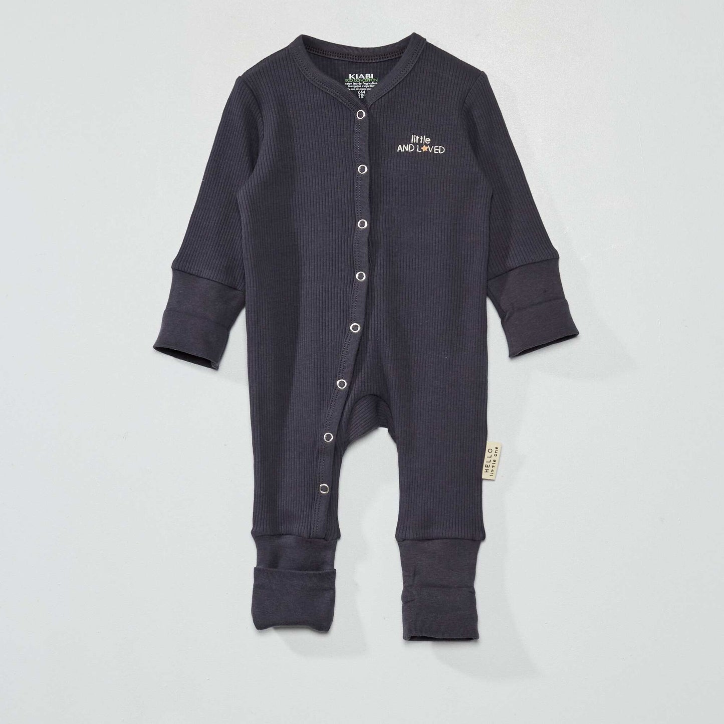 Pyjama dors-bien avec revers chevilles et poignets Gris foncé