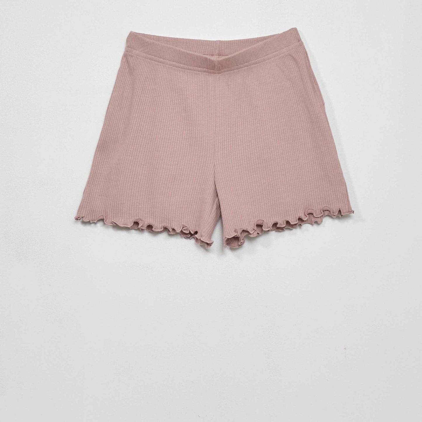 Pyjama court en maille côtelée - 2 pièces Violet