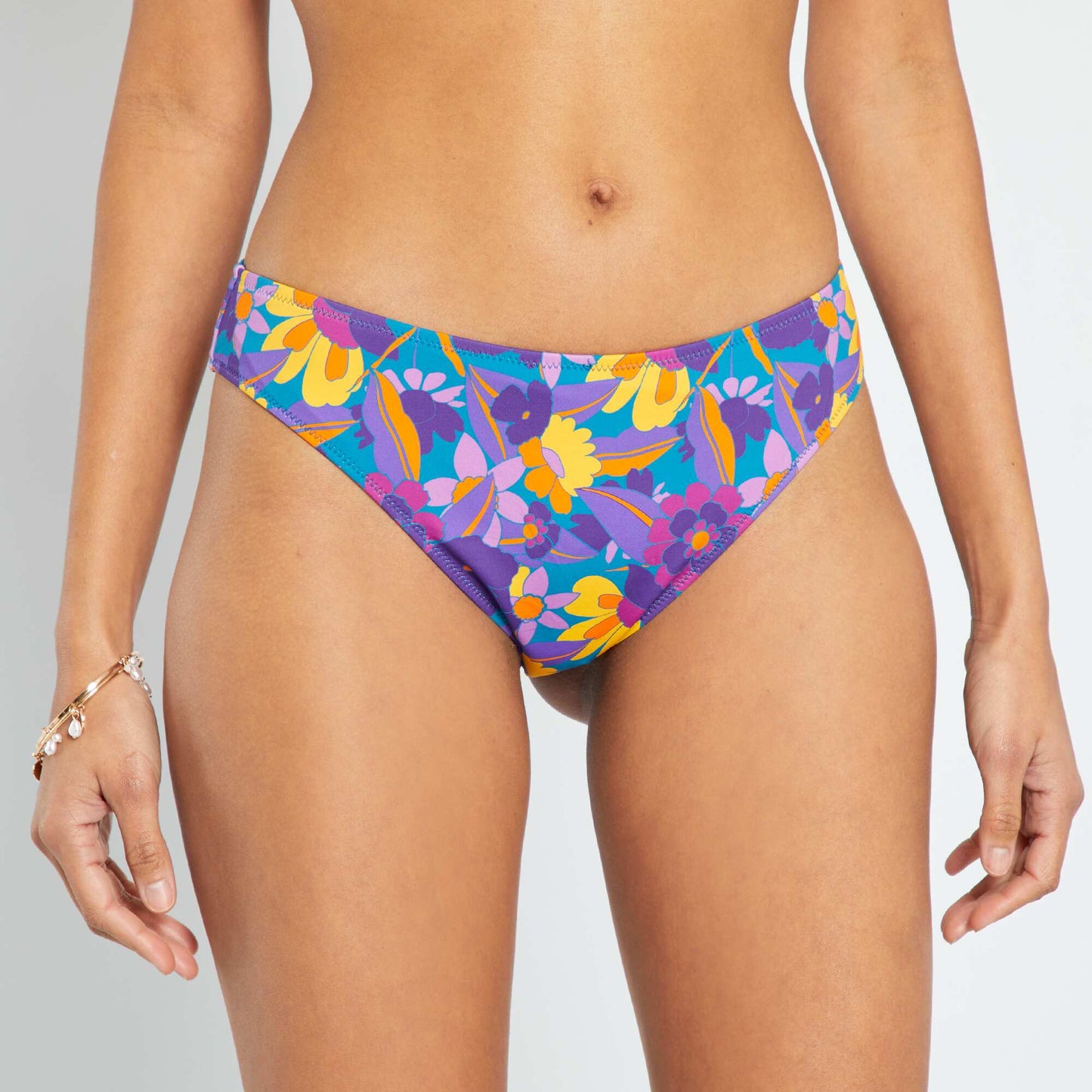 Culotte de bain brésilienne violet imprimé