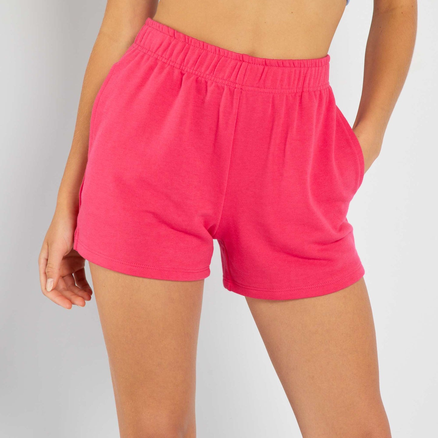 Short basique en molleton Rose