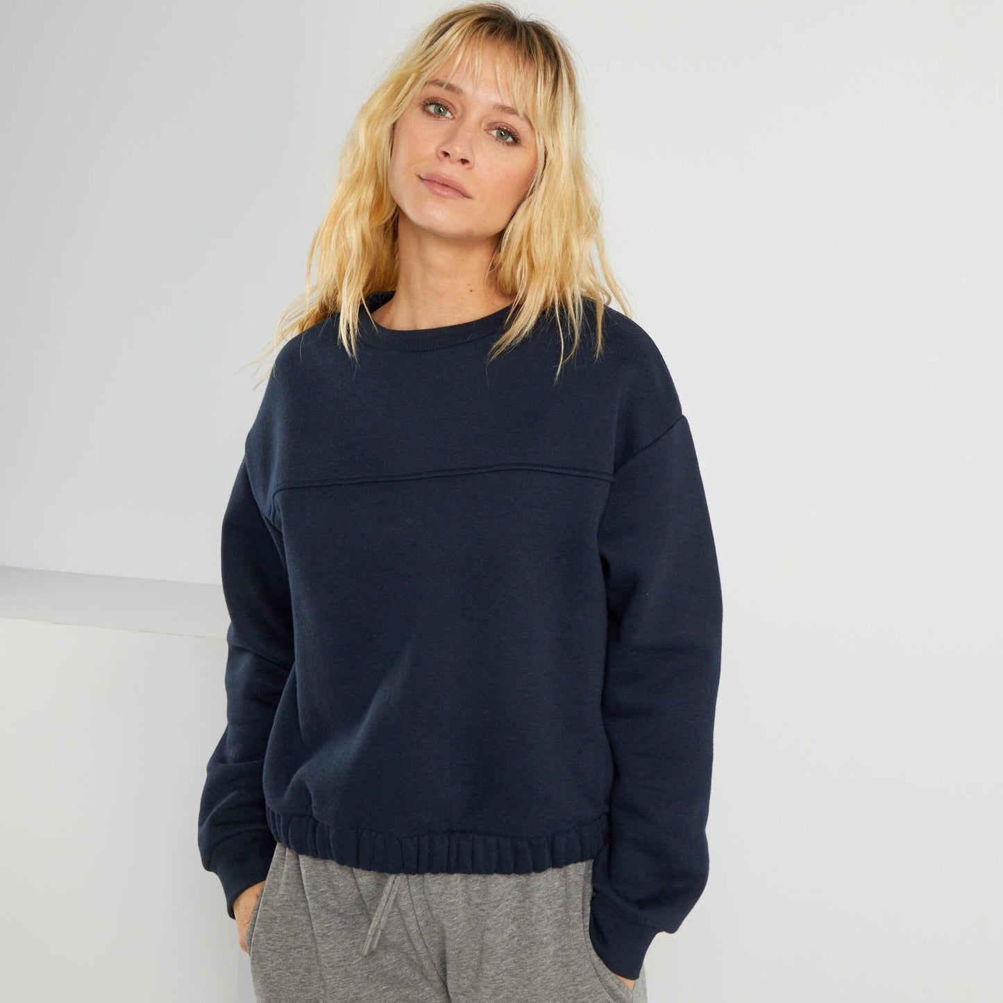 Sweat en molleton bleu marine