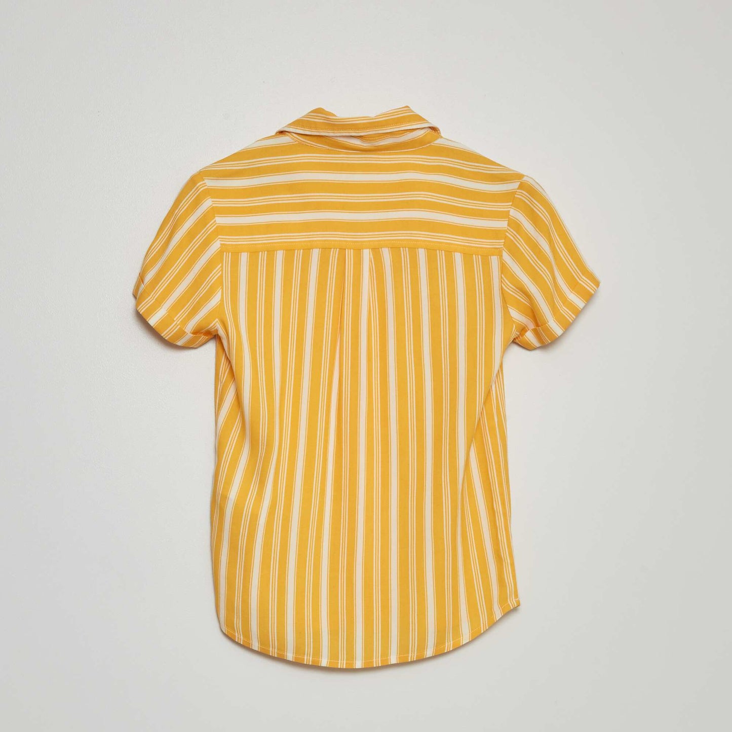 Chemise manches courtes rayée Jaune
