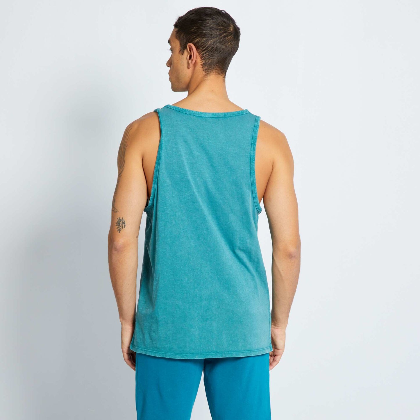 Débardeur en jersey avec imprimé Bleu