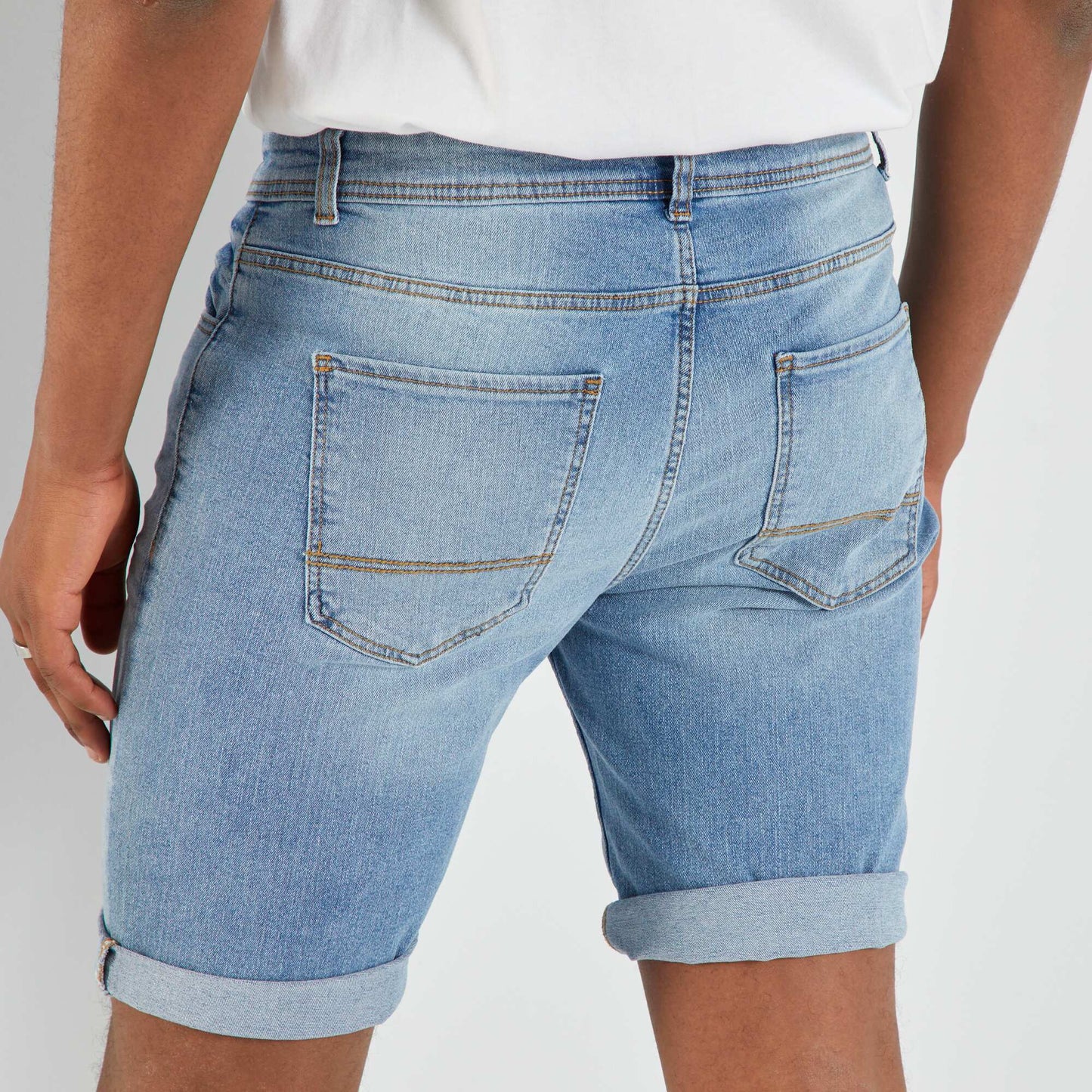 Bermuda en jean à taille ajustable BLEU