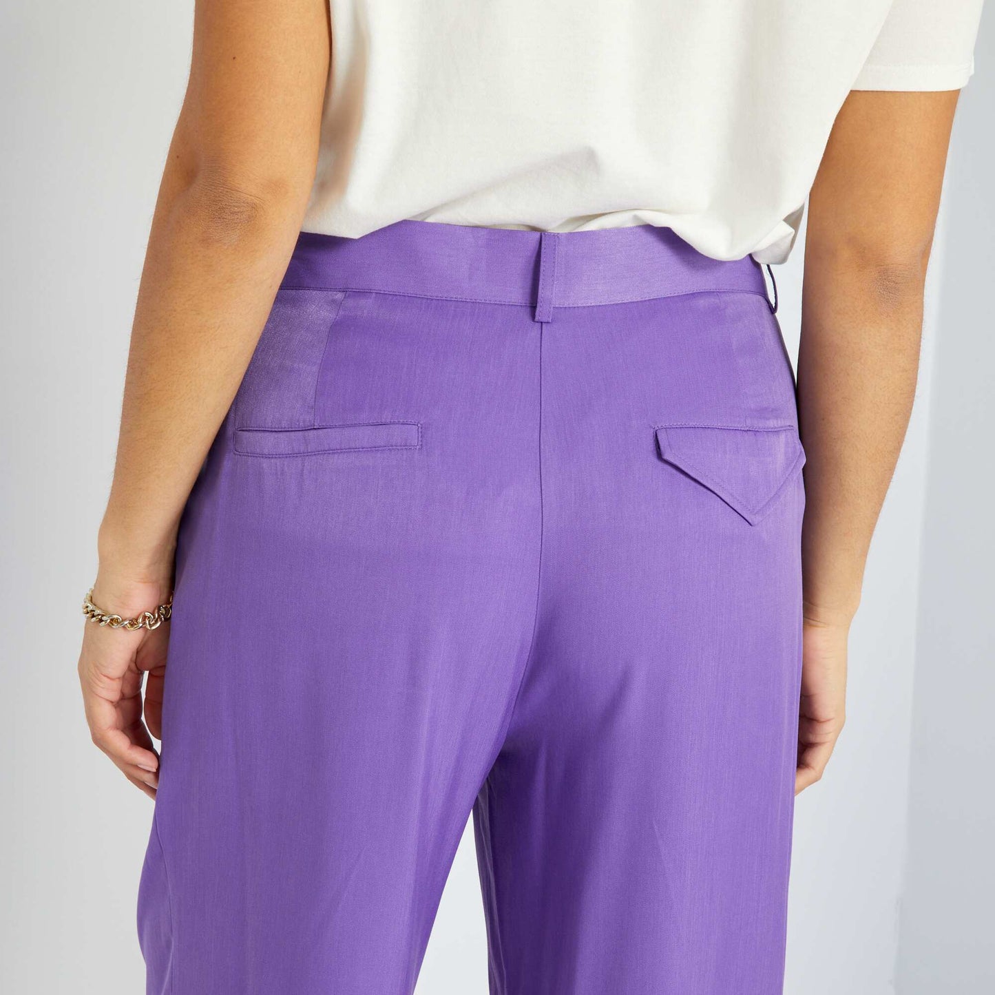 Pantalon large fluide en twill Violet
