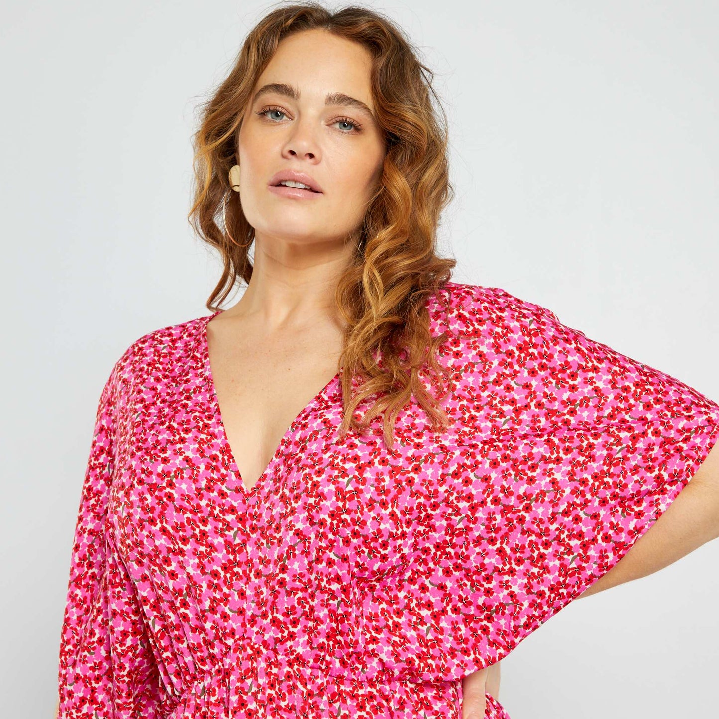Robe longue avec imprimé Rose