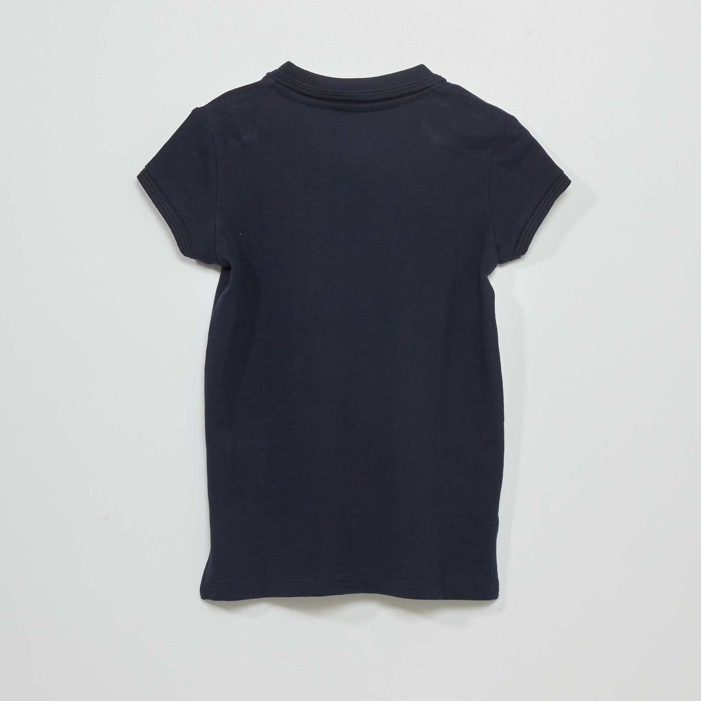 Polo en piqué de coton uni bleu marine