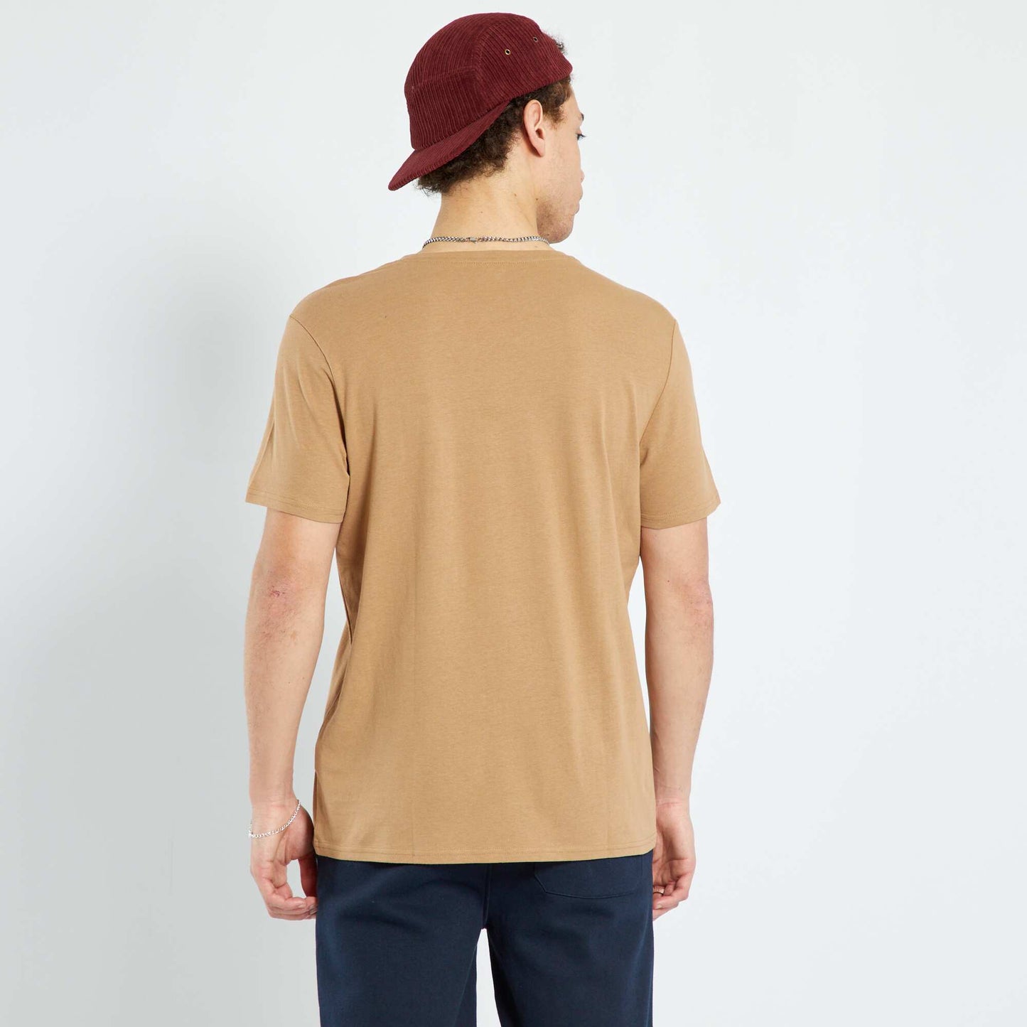 T-shirt en jersey uni Beige