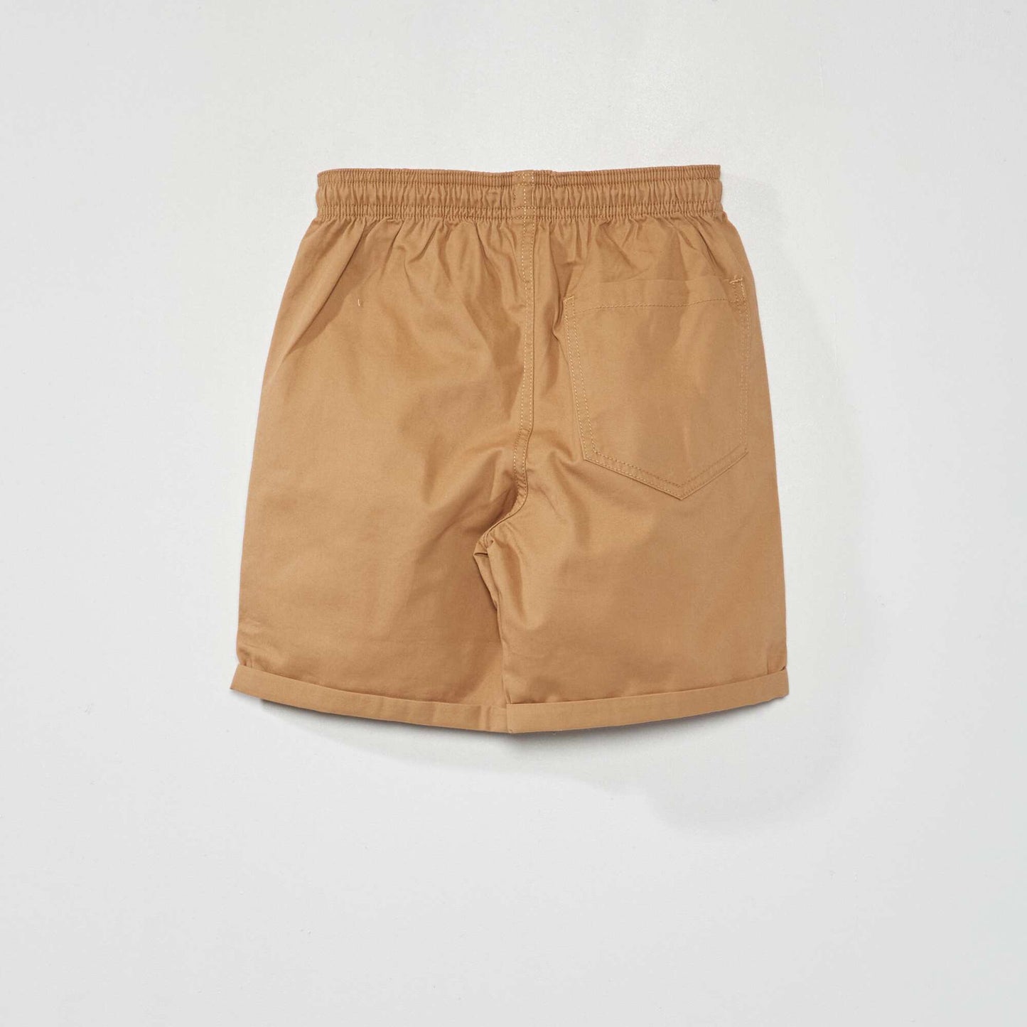 Bermuda droit à taille élastiquée Beige