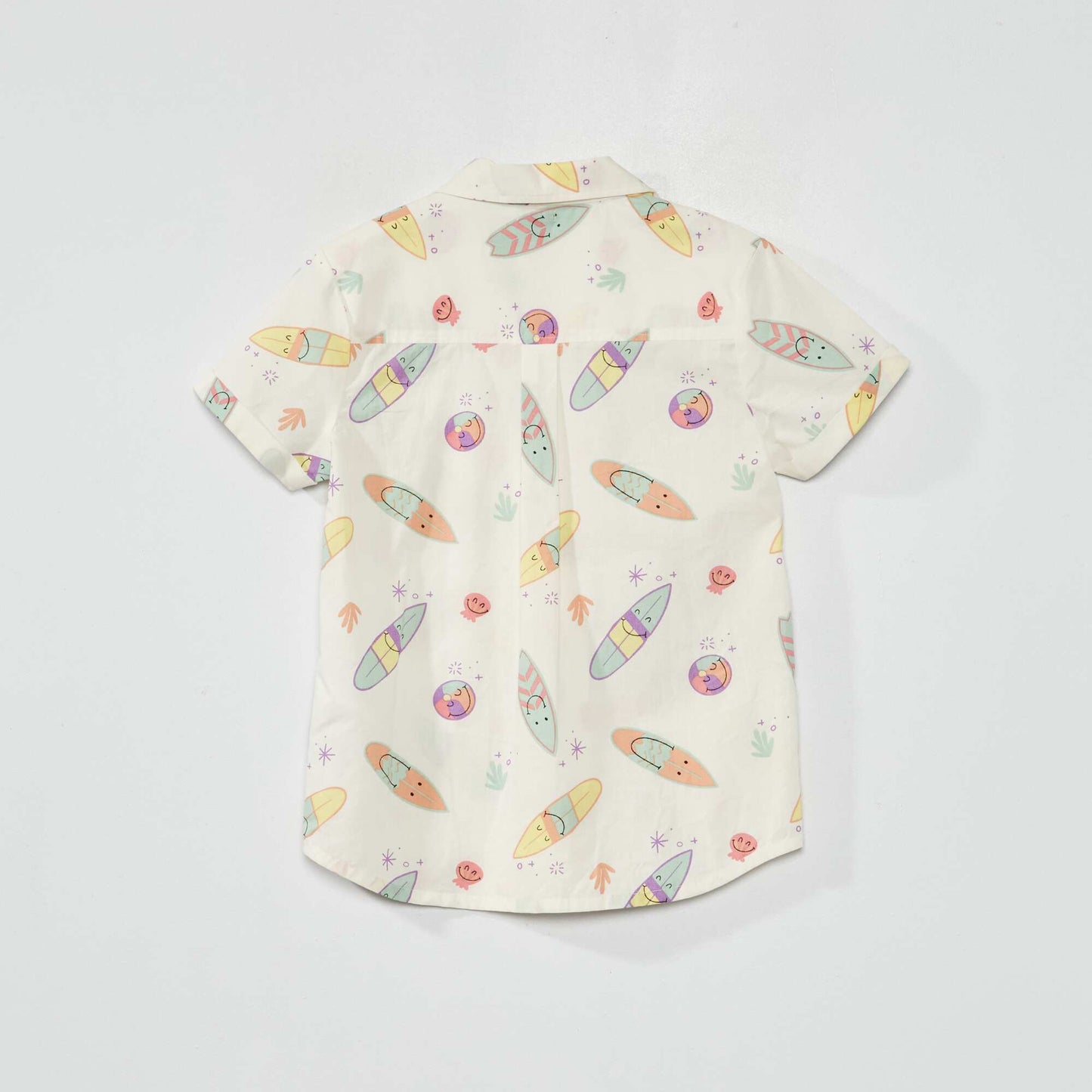 Chemise manches courtes imprimé 'surf' Blanc 'surf'