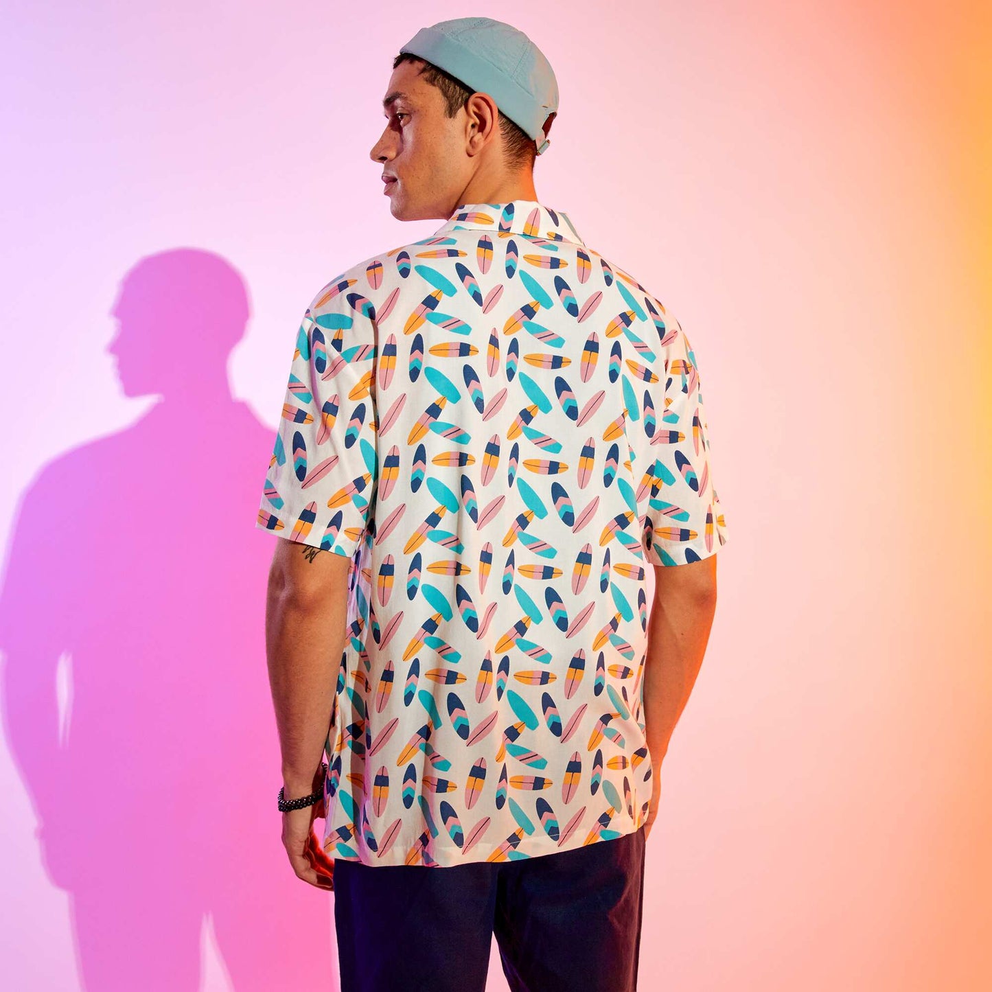 Chemises à manches courtes avec motifs Blanc