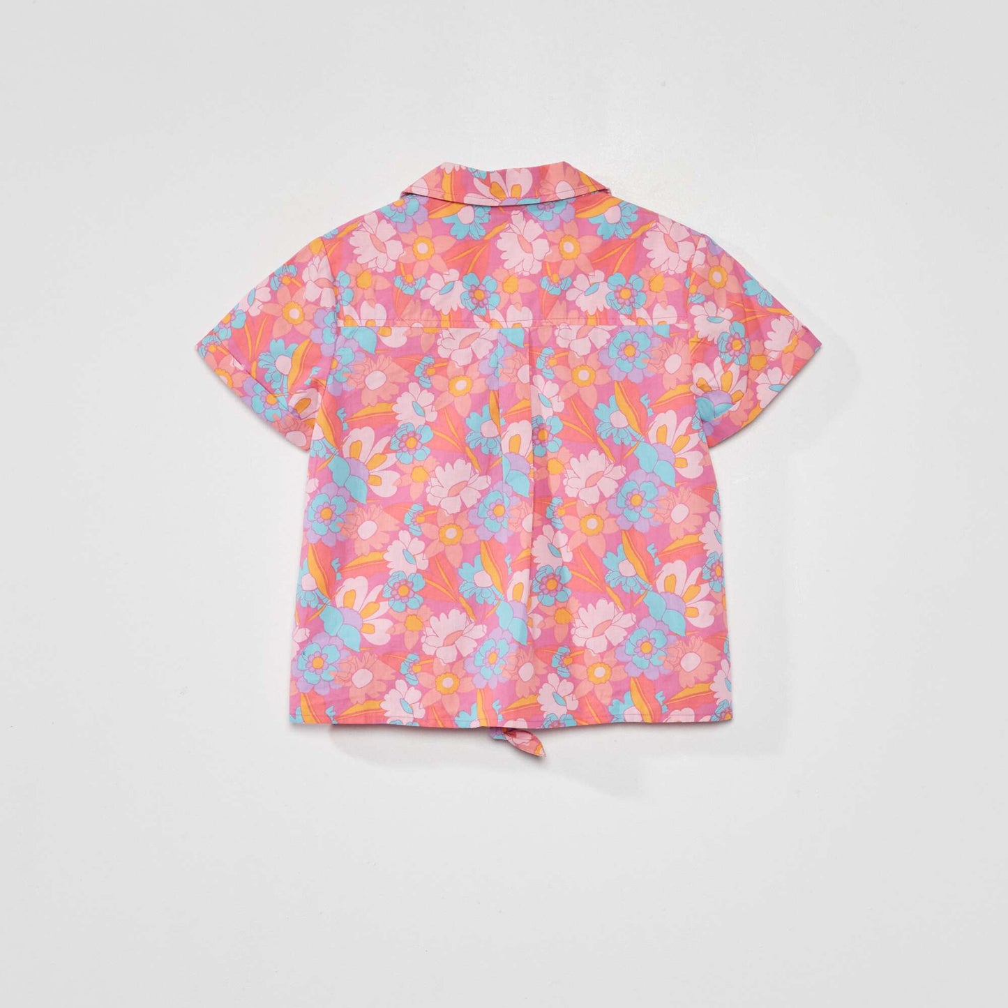 Chemisier à fleurs avec noeud fantaisie Rose