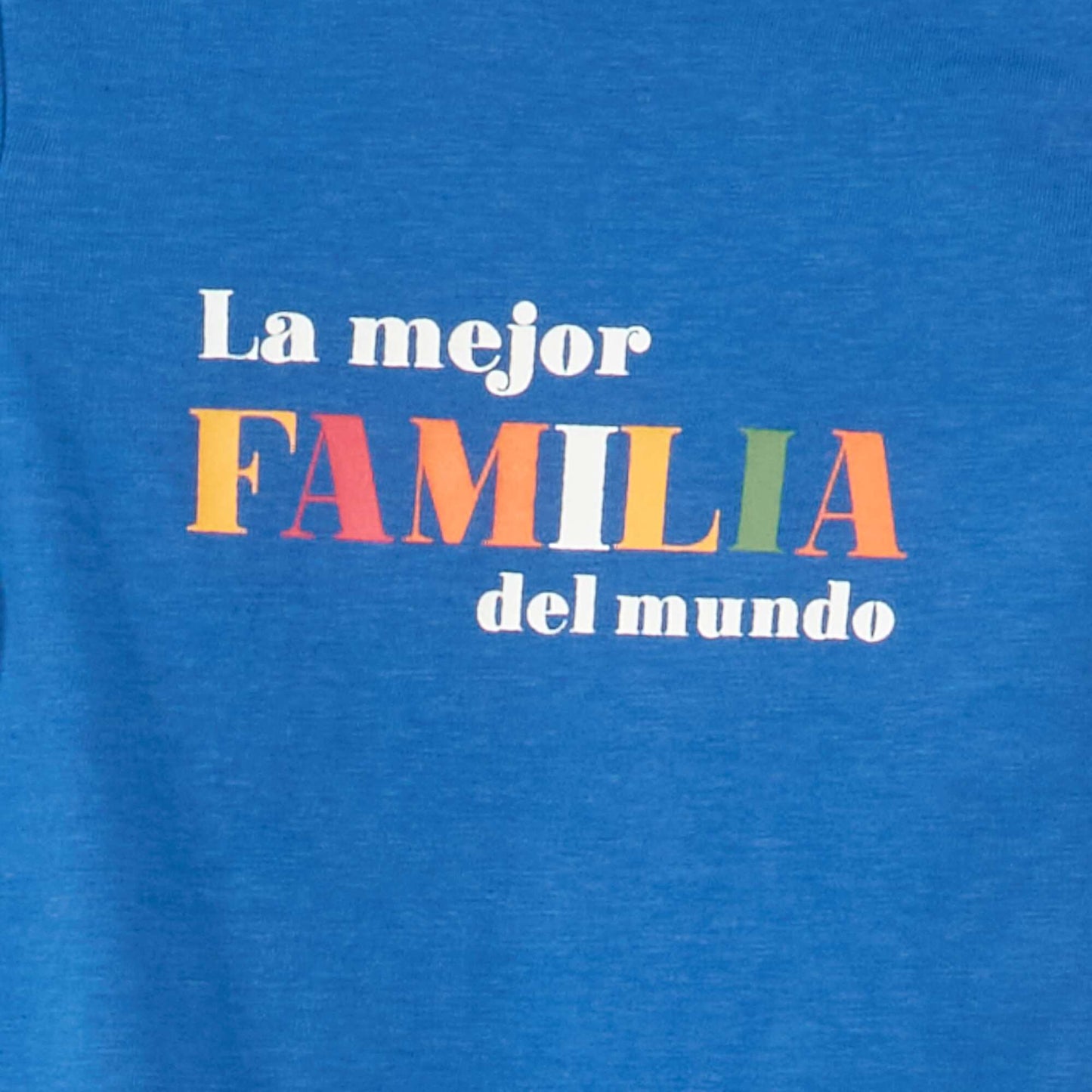 T-shirt en jersey avec imprimé placé devant Bleu