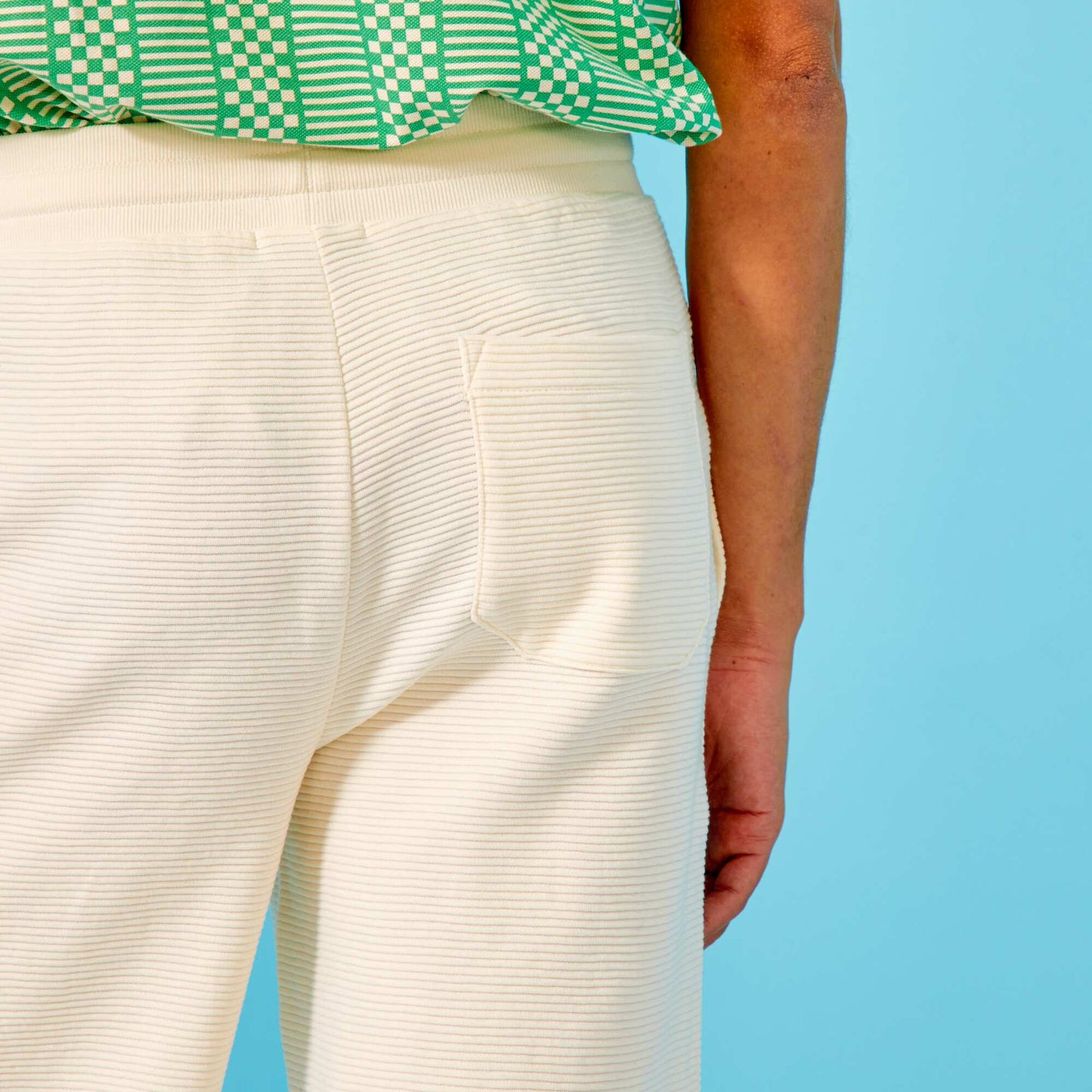 Bermuda en maille ottoman Blanc