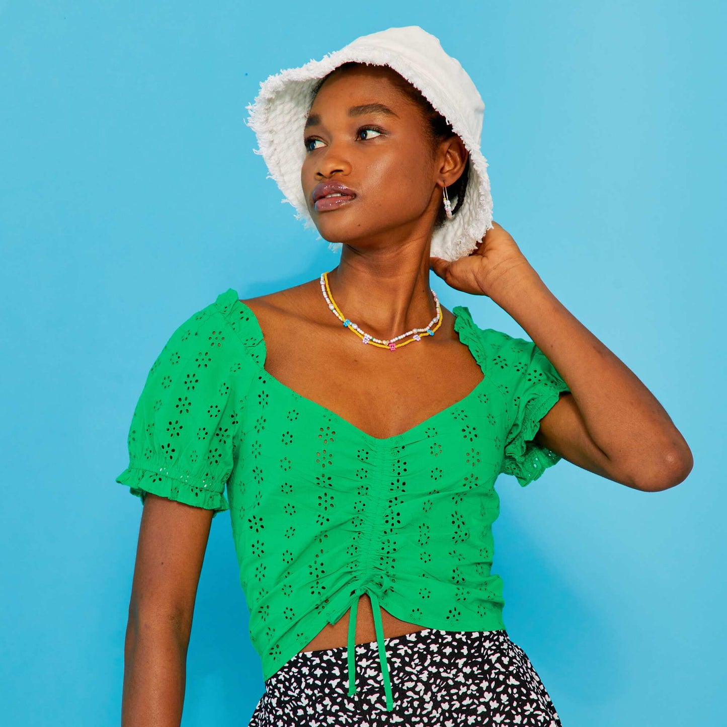 Blouse avec broderies anglaises Vert