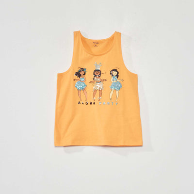 Débardeur en jersey avec motifs fantaisie ORANGE
