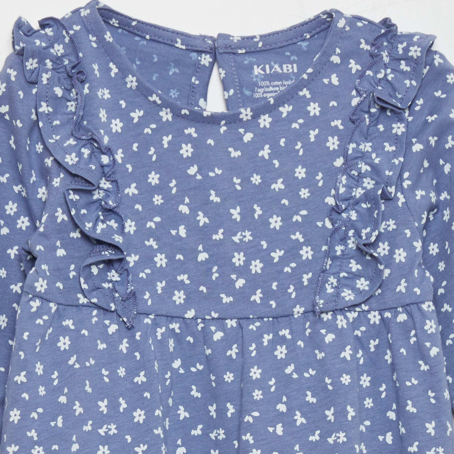 Robe évasée motif pois BLEU