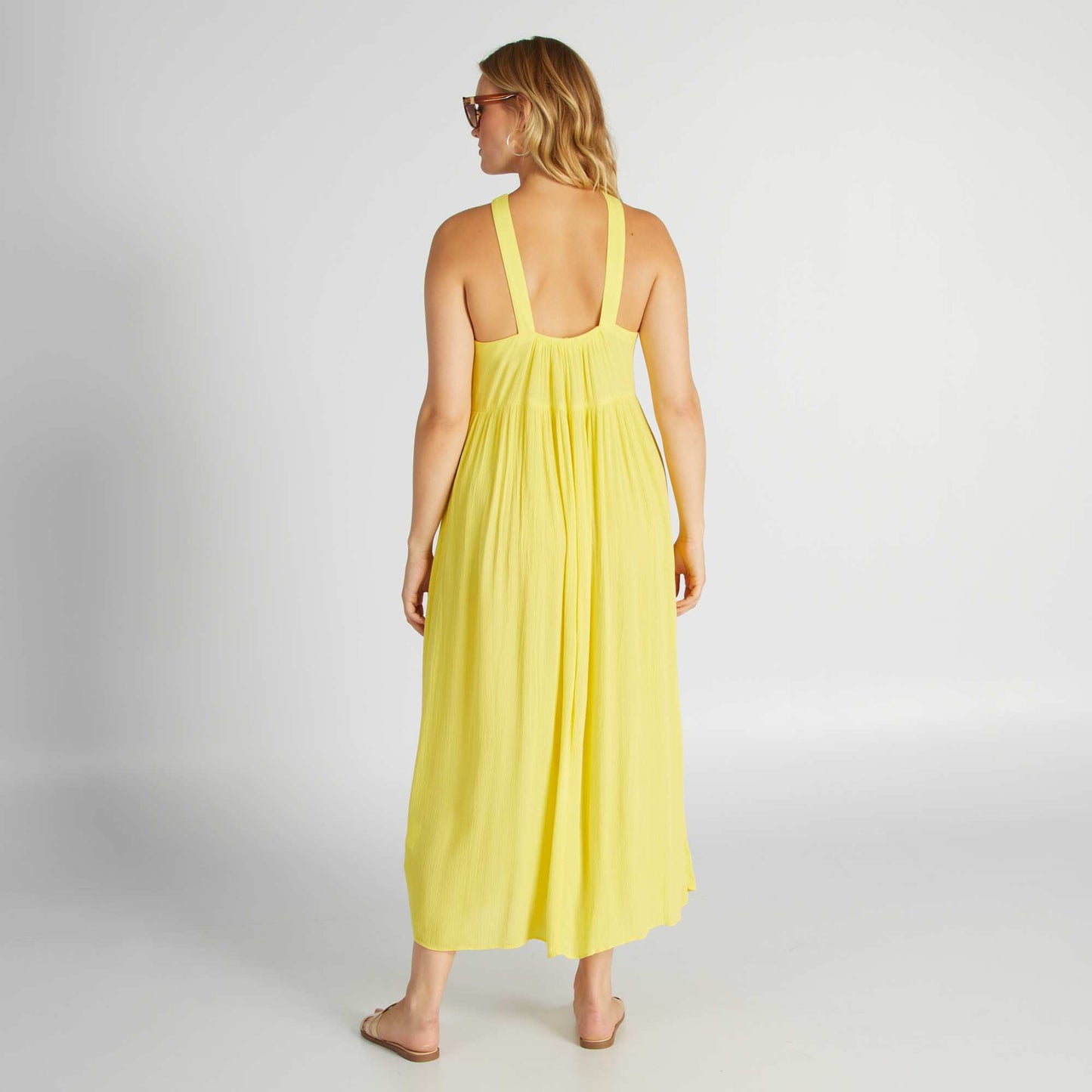 Robe longue col croisé JAUNE